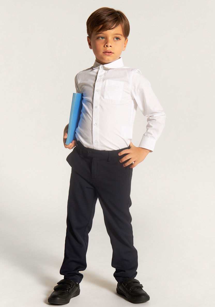 Juniors Solid Shirt with Long Sleeves and Pocket-Tops-image-3