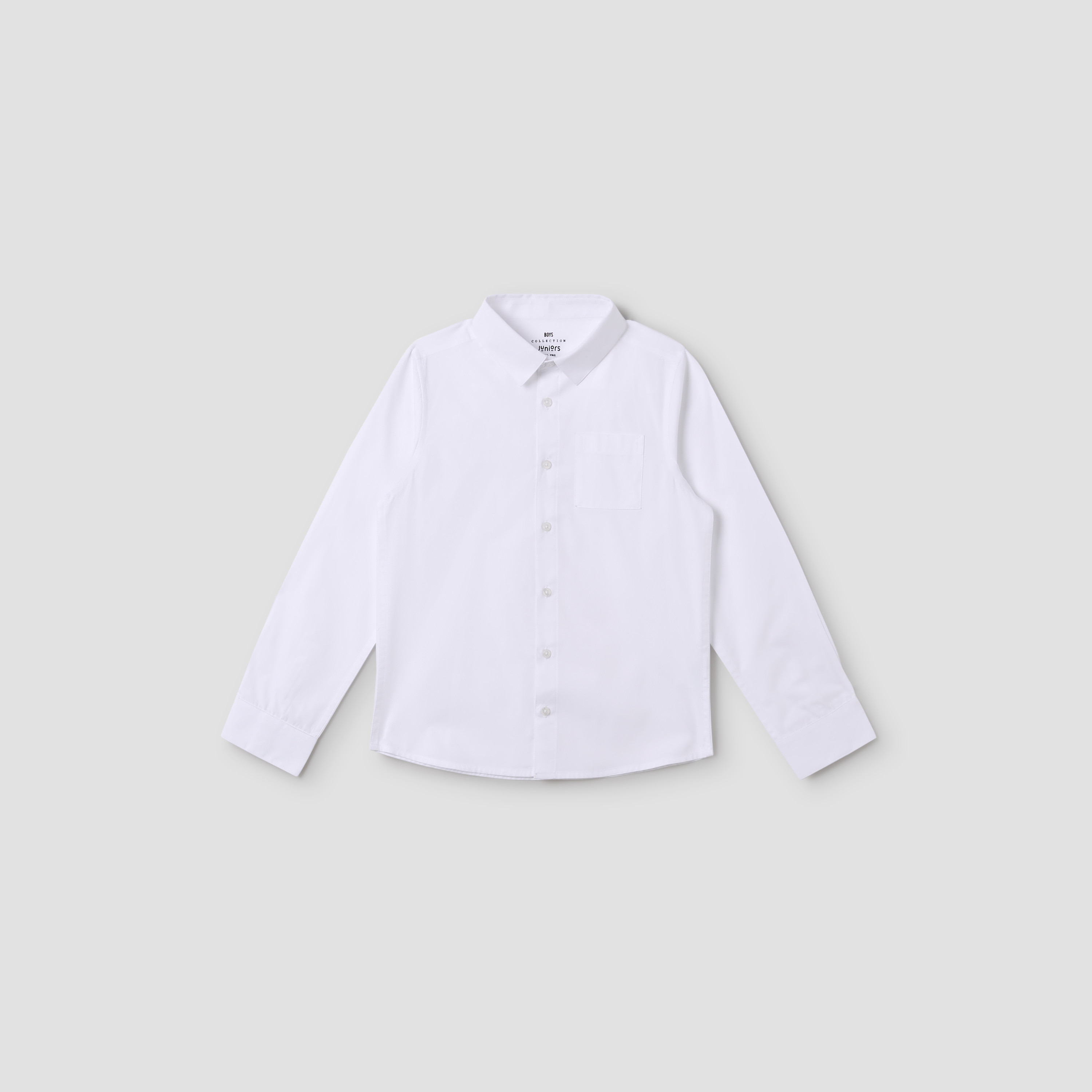 Juniors Solid Shirt with Long Sleeves and Pocket-boys-clothing-shirts-image-5