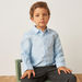 Juniors Solid Shirt with Long Sleeves and Chest Pocket-Tops-thumbnailMobile-0