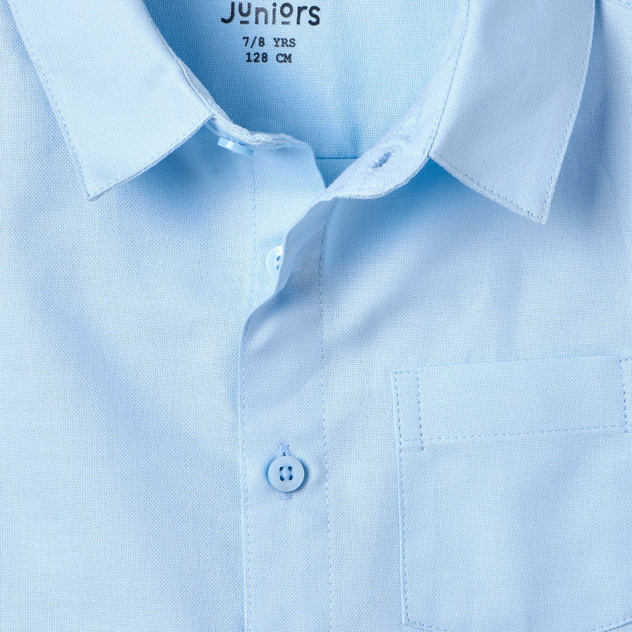 Juniors Solid Shirt with Long Sleeves and Chest Pocket-boys-clothing-shirts-image-5