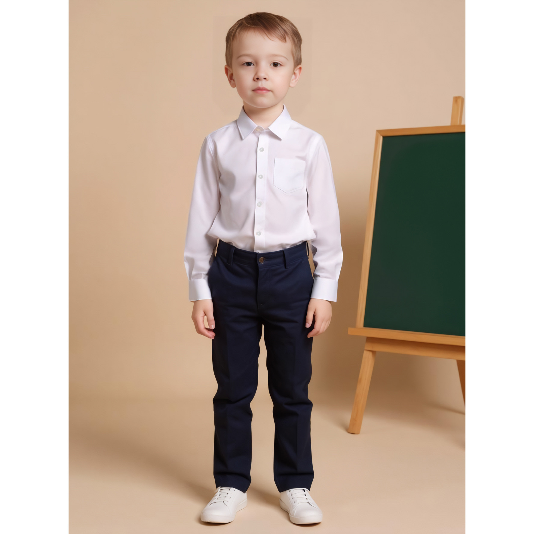 Juniors Solid Shirt with Long Sleeves and Chest Pocket-boys-clothing-shirts-image-2
