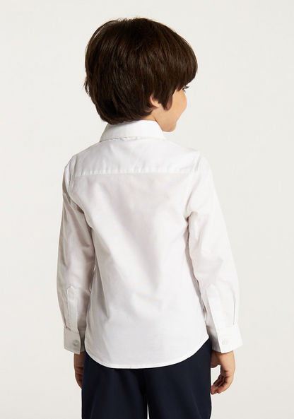 Juniors Solid Shirt with Long Sleeves and Chest Pocket-Tops-image-3