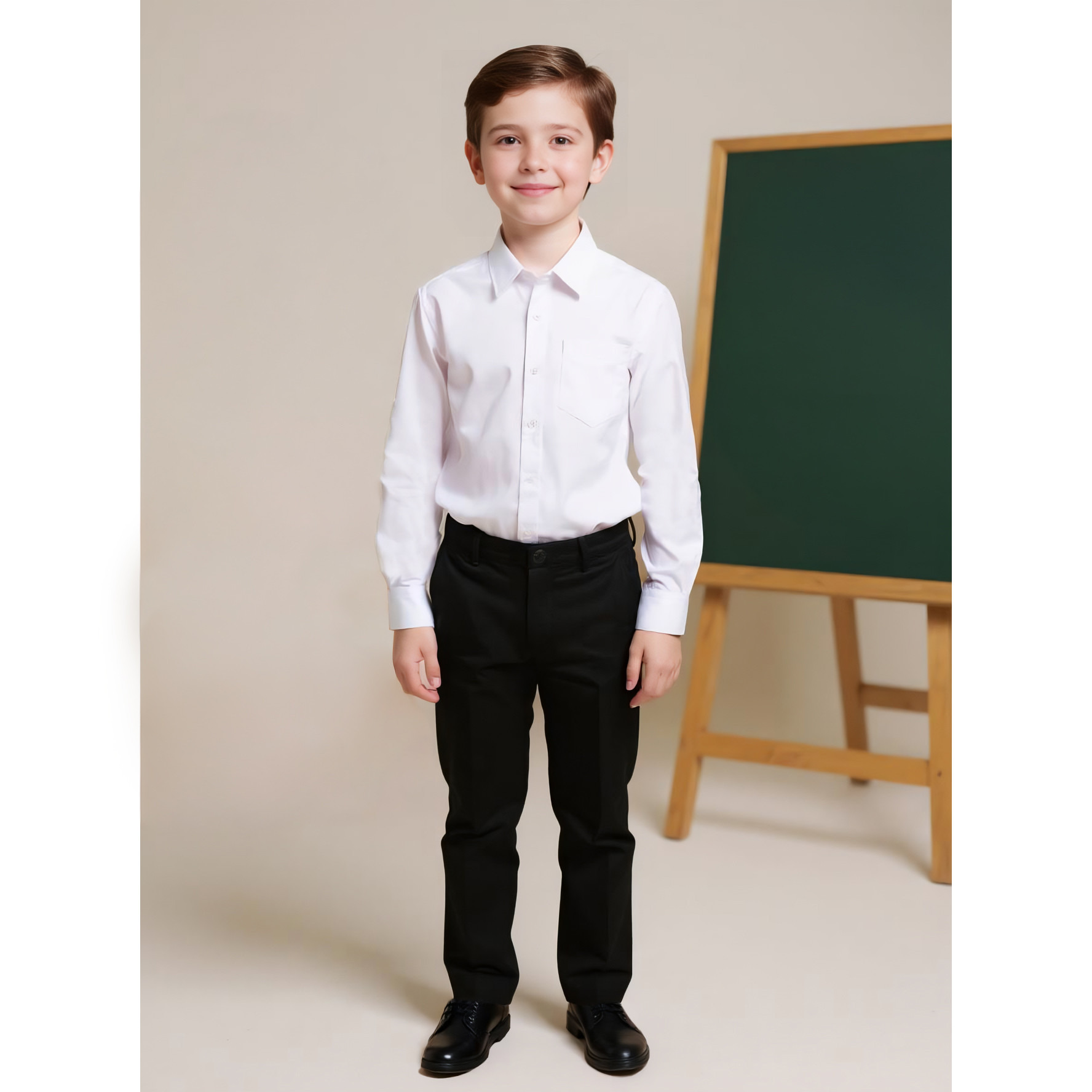 Juniors Striped Shirt with Long Sleeves and Chest Pocket-boys-clothing-schoolwear-shirts-image-2