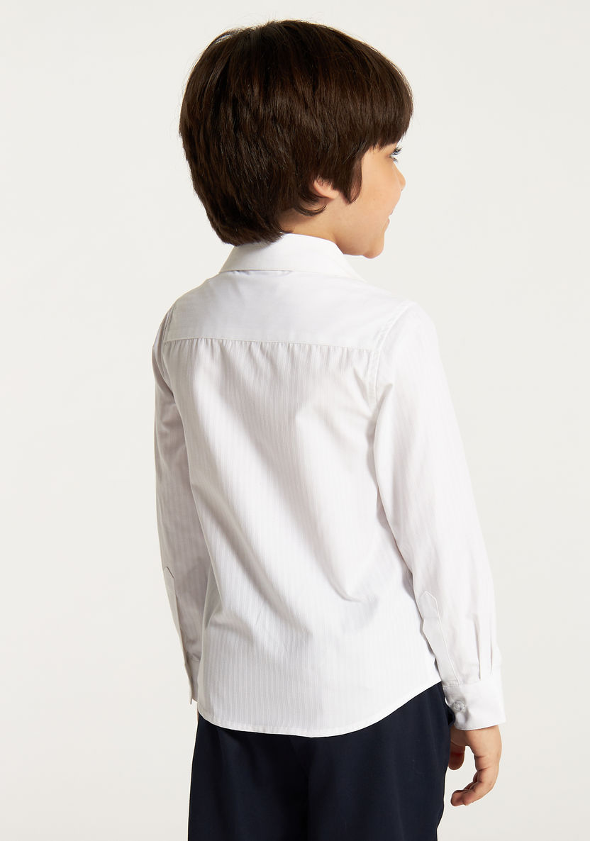 Juniors Striped Shirt with Long Sleeves and Chest Pocket-Tops-image-3