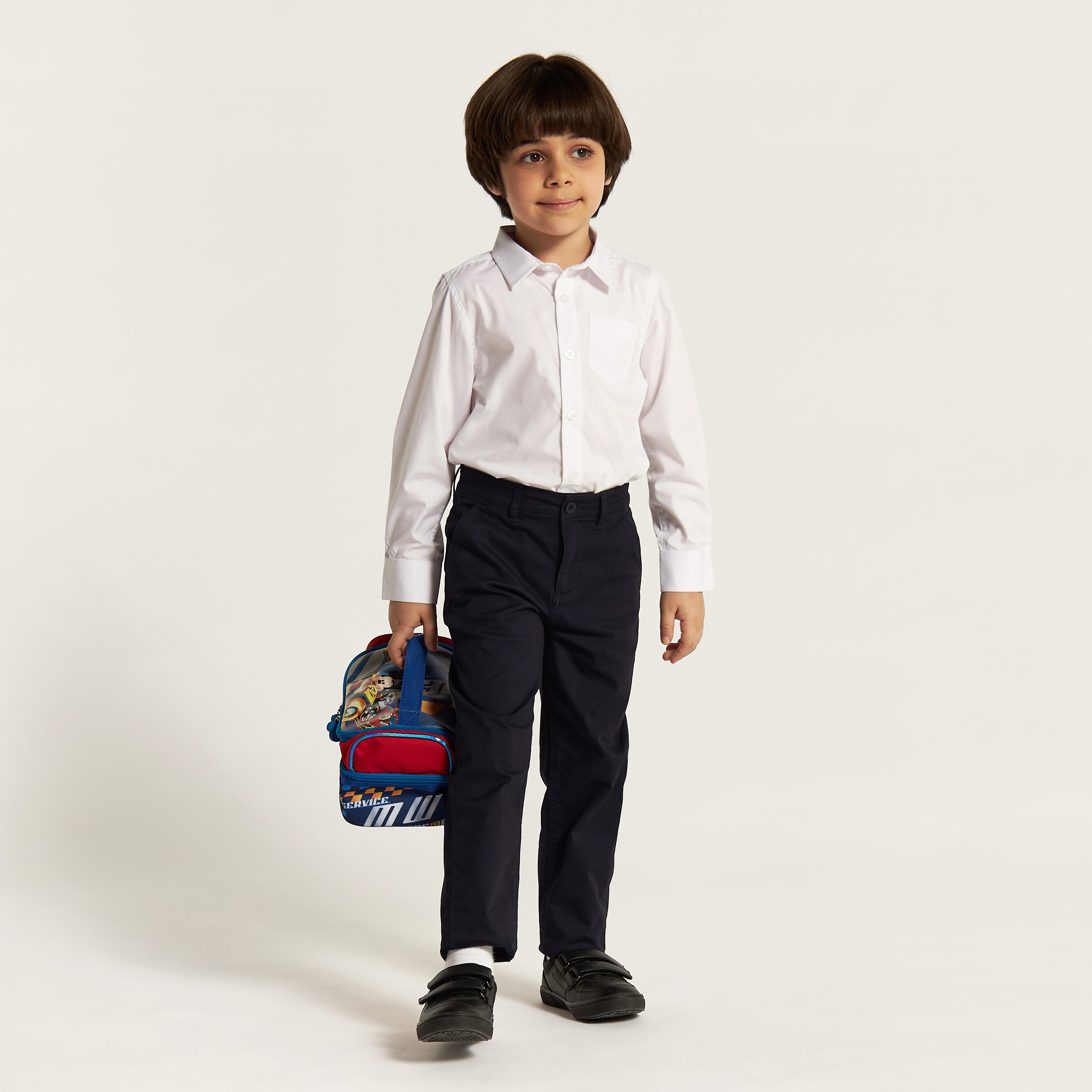 طقم قميص سادة من قطعتين بأكمام طويلة وجيب من جونيورز-boys-clothing-shirts-image-4