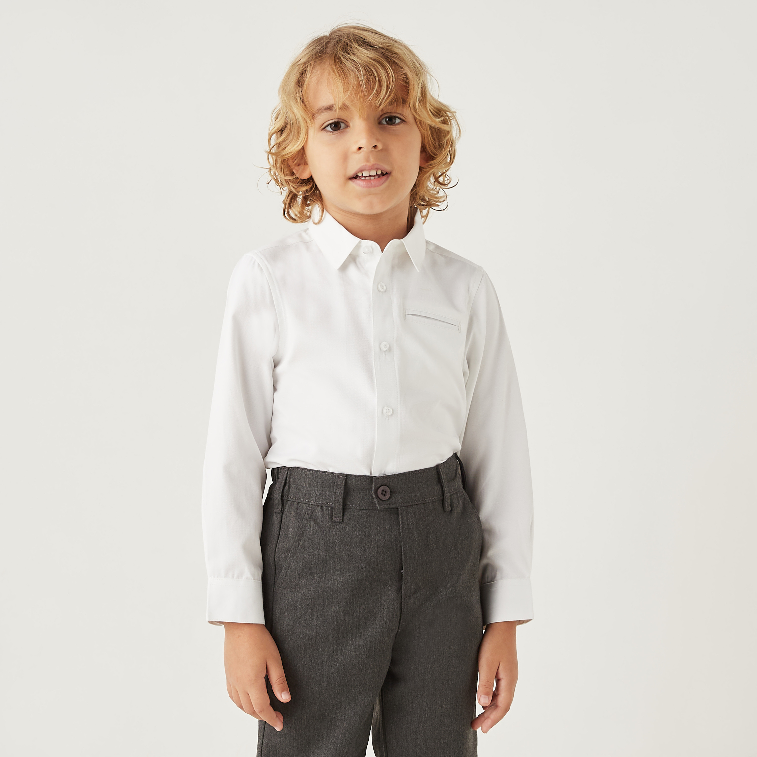 Set of 2- Juniors Solid Long Sleeves Shirt with Button Closure-boys-clothing-shirts-image-2