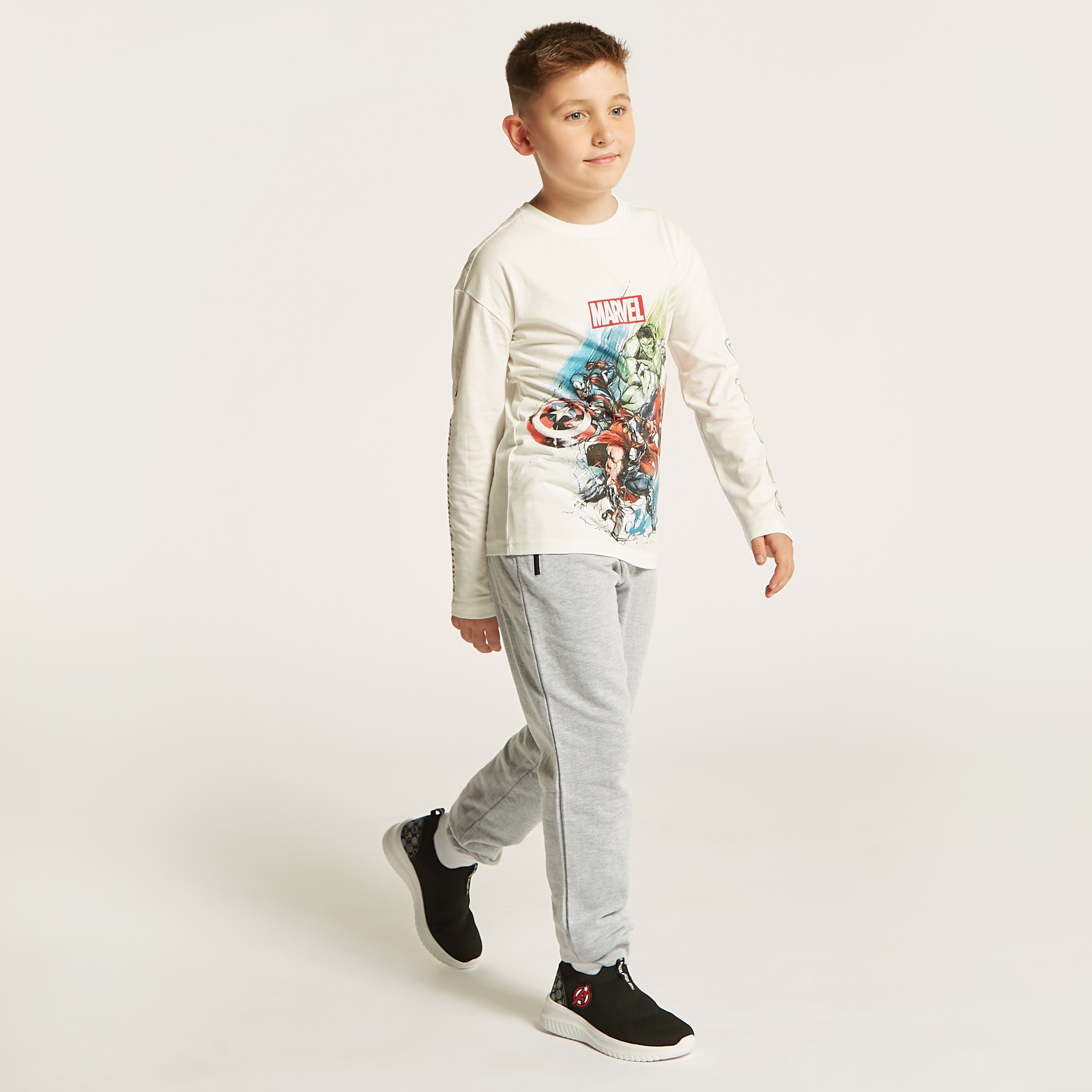 Juniors Solid Joggers with Drawstring Closure and Pockets-boys-clothing-schoolwear-bottoms-joggers-image-2
