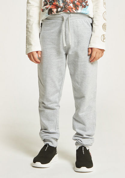 Juniors Solid Joggers with Drawstring Closure and Pockets-Bottoms-image-1