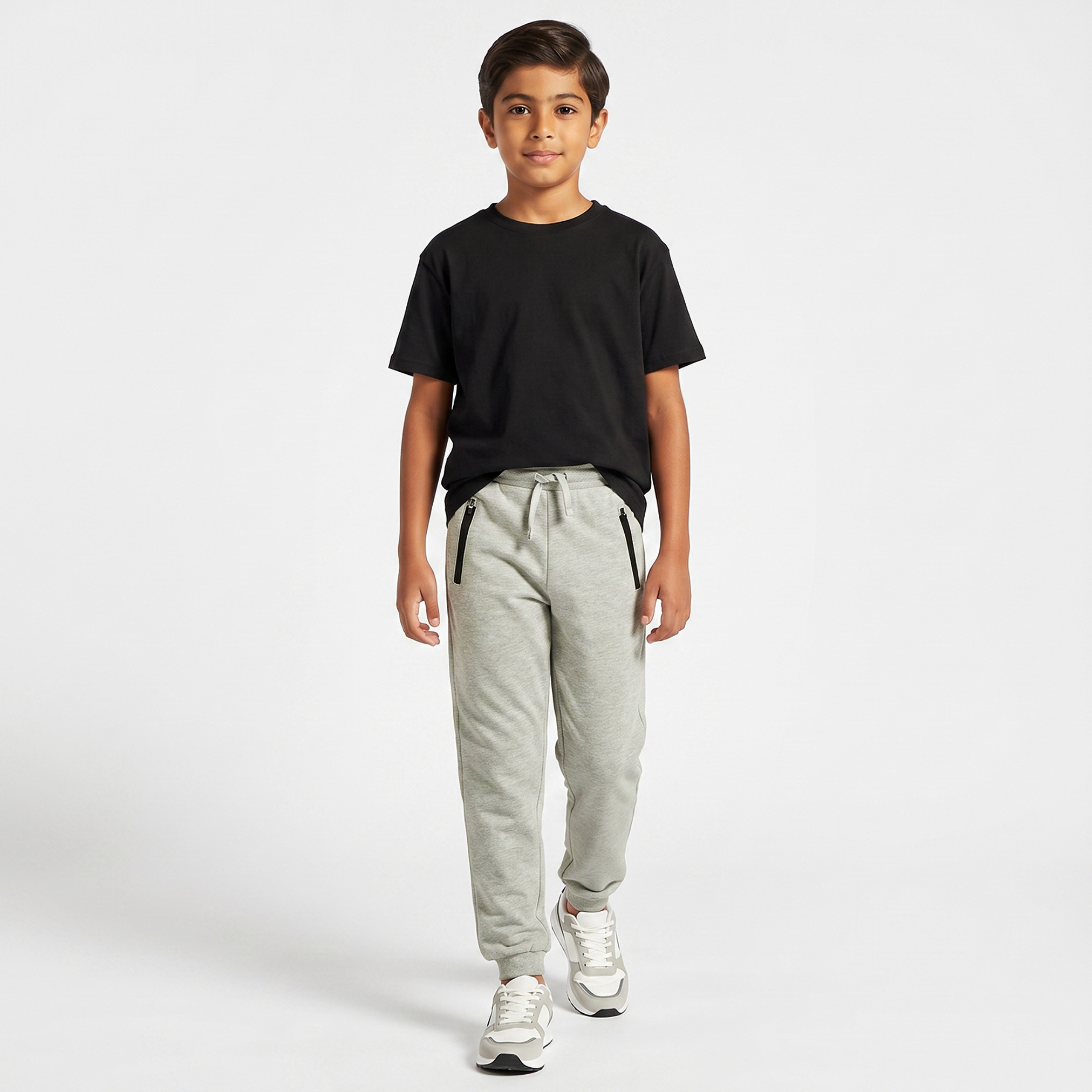 Juniors Solid Joggers with Drawstring Closure and Pockets-boys-clothing-bottoms-joggersandtrackpants-image-5