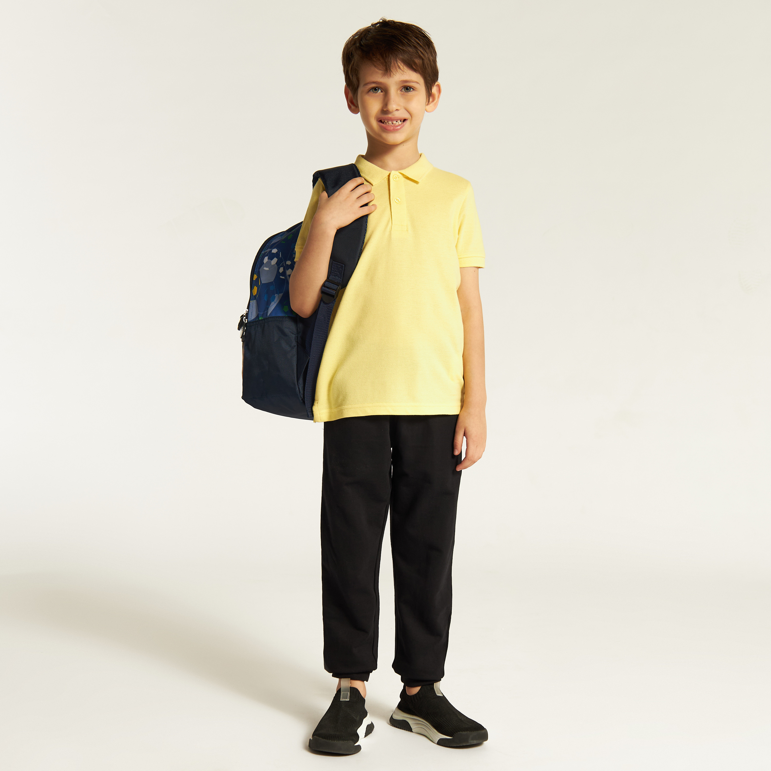 Juniors Solid Joggers with Drawstring Closure and Pockets-boys-clothing-schoolwear-bottoms-joggers-image-2
