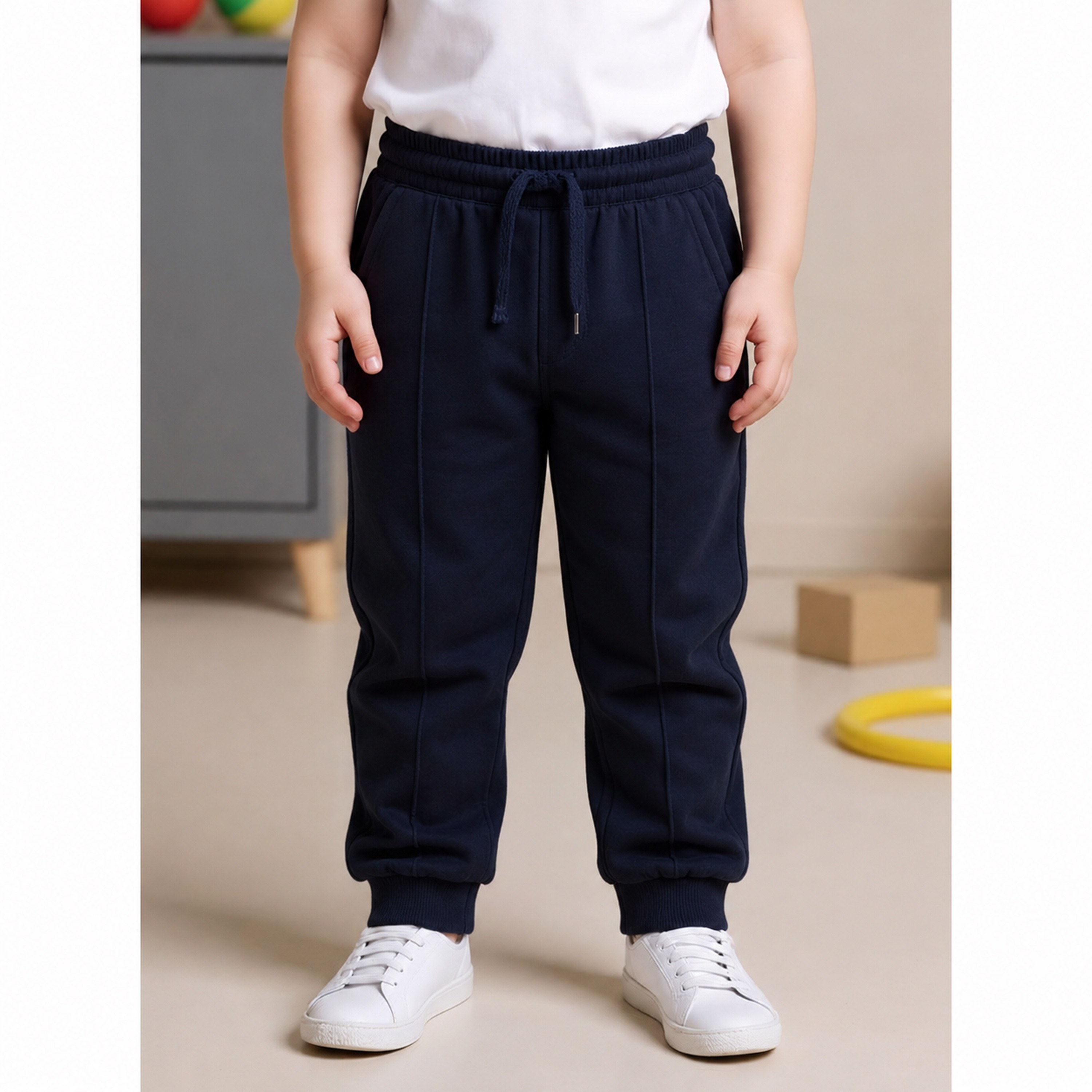 بنطلون رياضي سادة بجيوب ورباط إغلاق من جونيورز-boys-clothing-bottoms-joggersandtrackpants-image-1