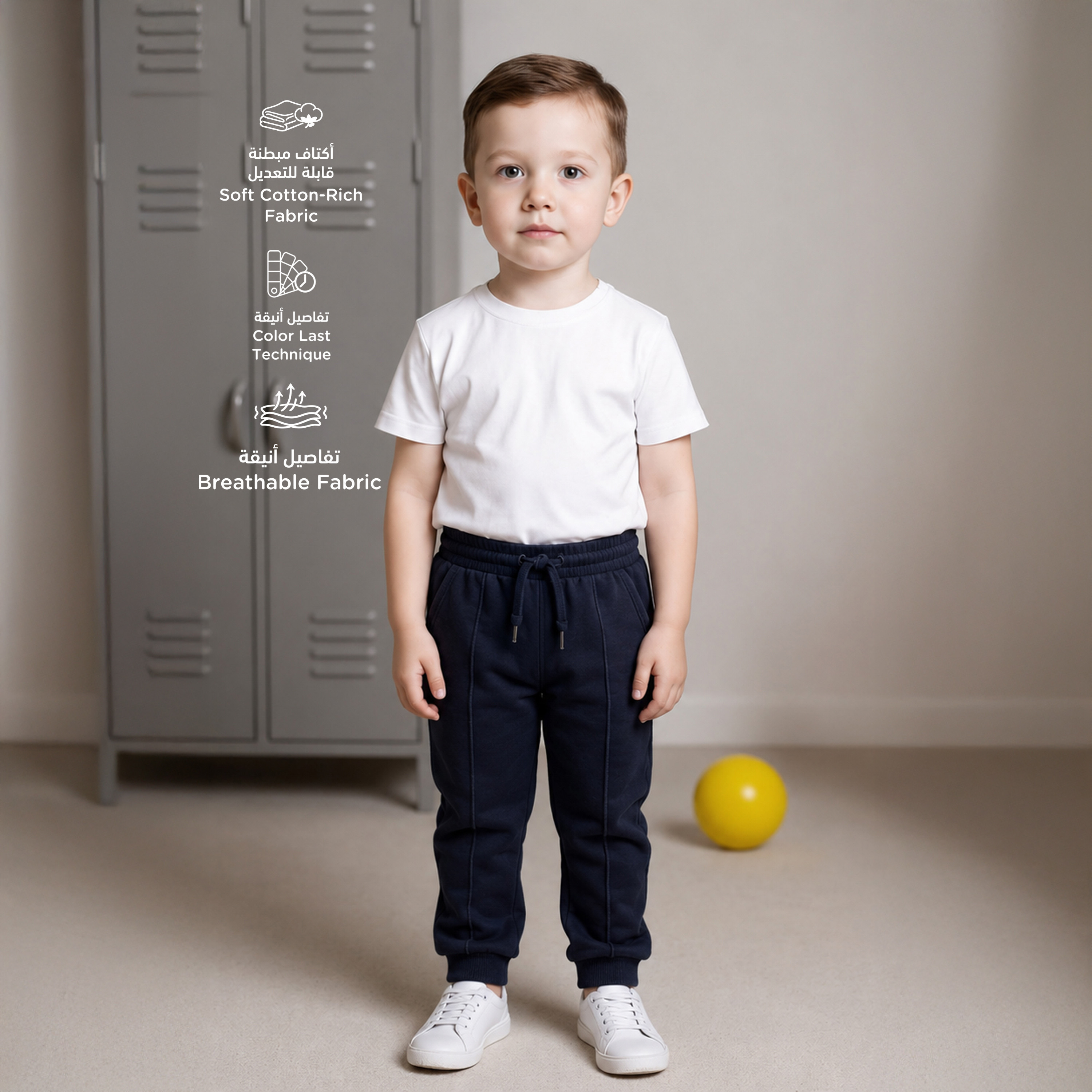 بنطلون رياضي سادة بجيوب ورباط إغلاق من جونيورز-boys-clothing-bottoms-joggersandtrackpants-image-2