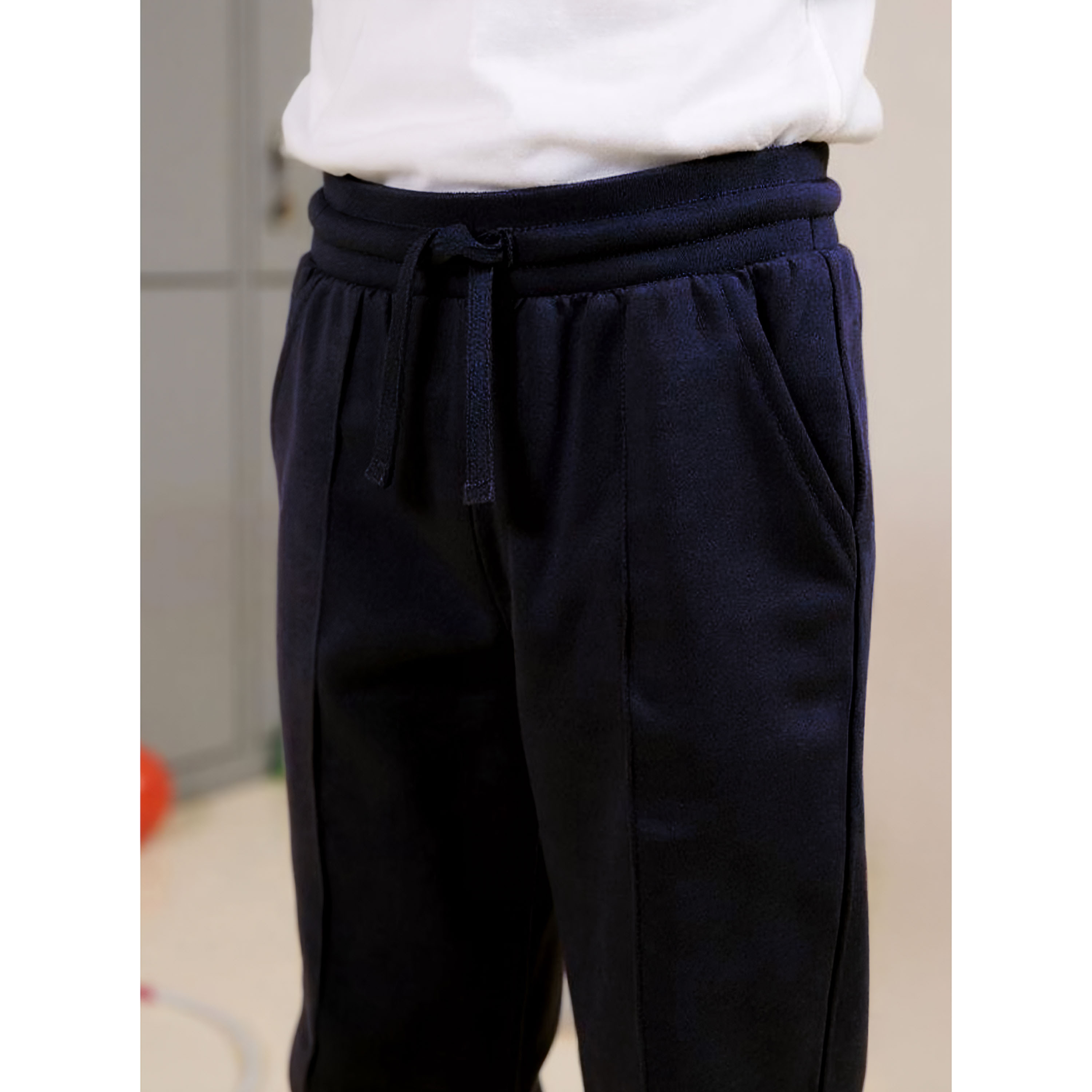 بنطلون رياضي سادة بجيوب ورباط إغلاق من جونيورز-boys-clothing-bottoms-joggersandtrackpants-image-4