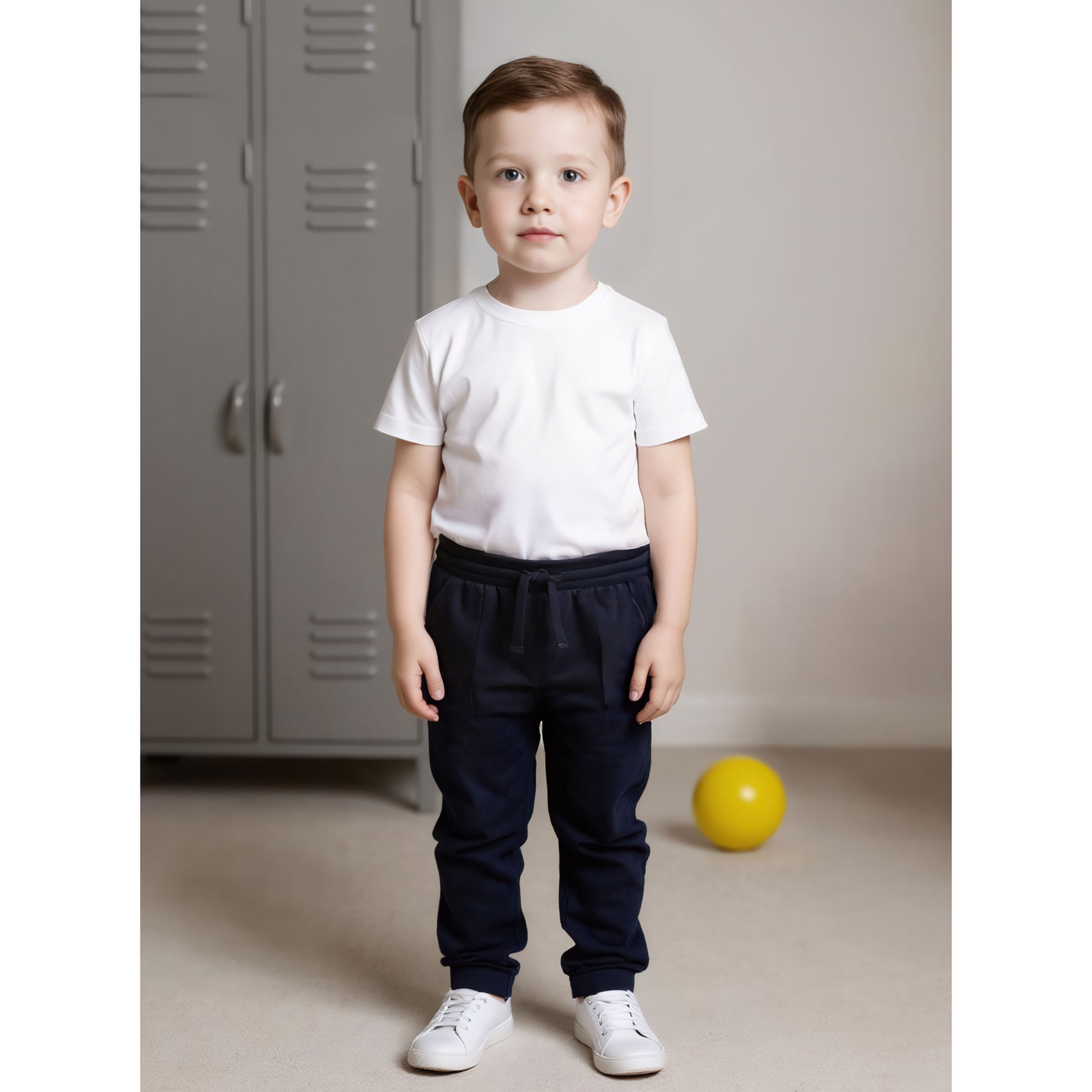 Juniors Solid Joggers with Drawstring Closure and Pockets-boys-clothing-schoolwear-bottoms-joggers-image-2