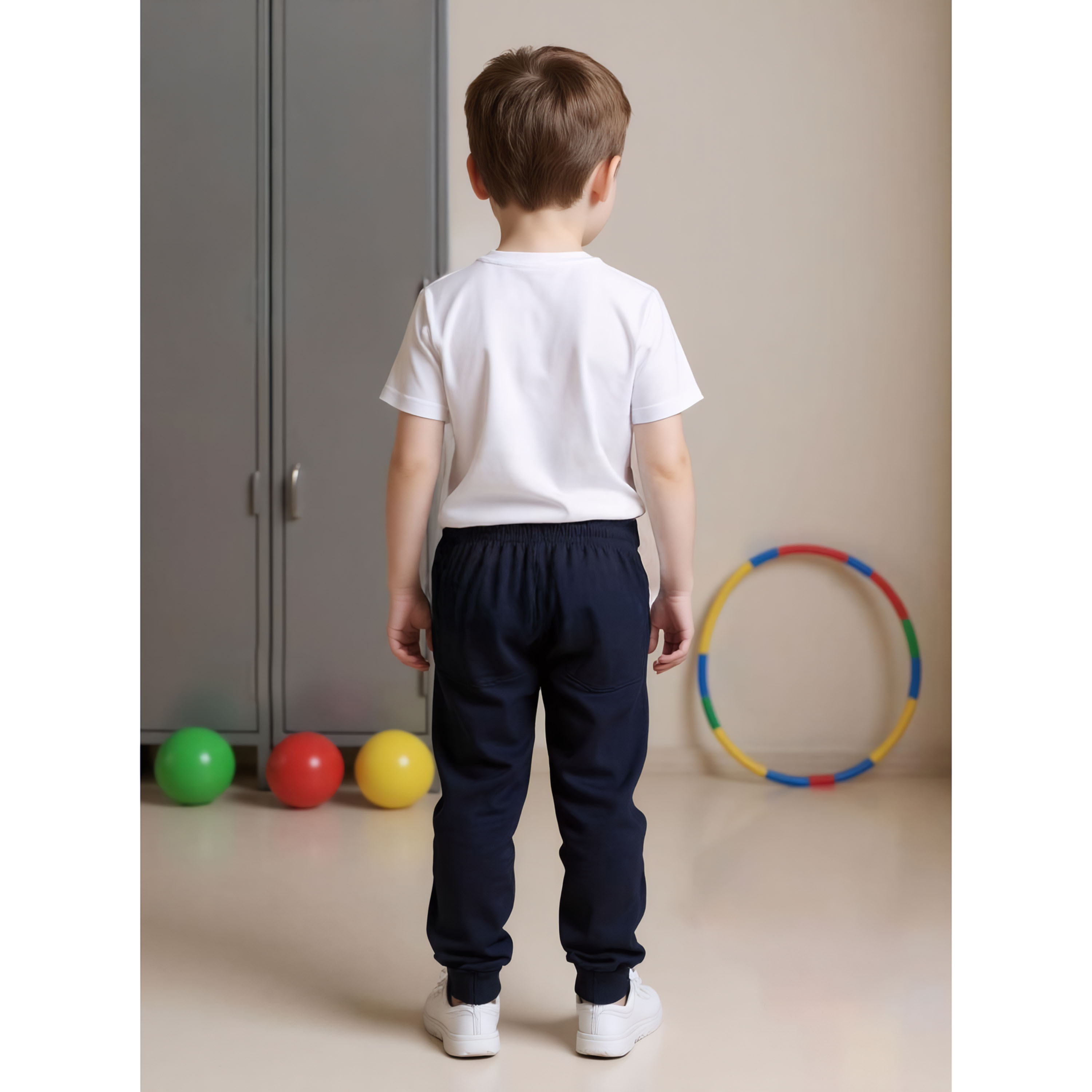 Juniors Solid Joggers with Drawstring Closure and Pockets-boys-clothing-schoolwear-bottoms-joggers-image-3