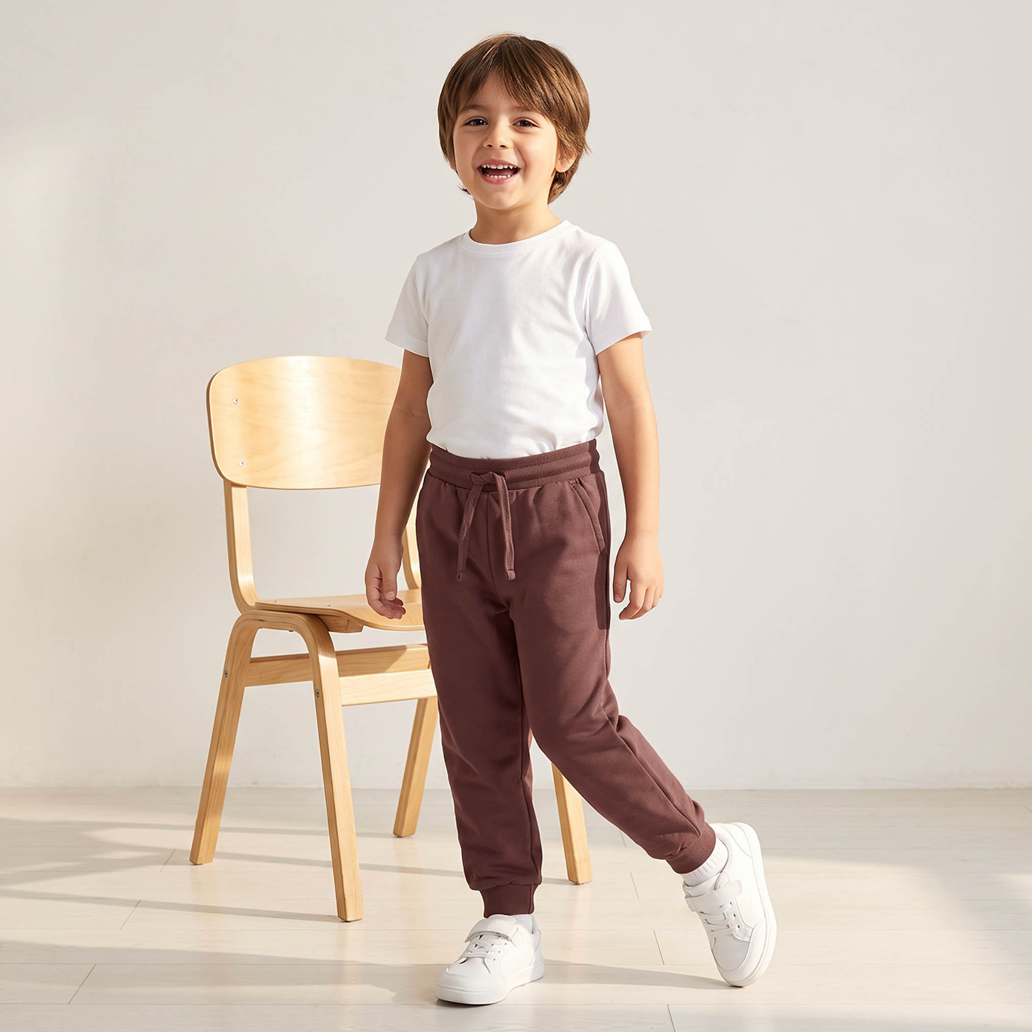 بنطلون رياضي بخصر مطاطي ورباط وجيوب من جونيورز-boys-clothing-bottoms-joggersandtrackpants-image-2