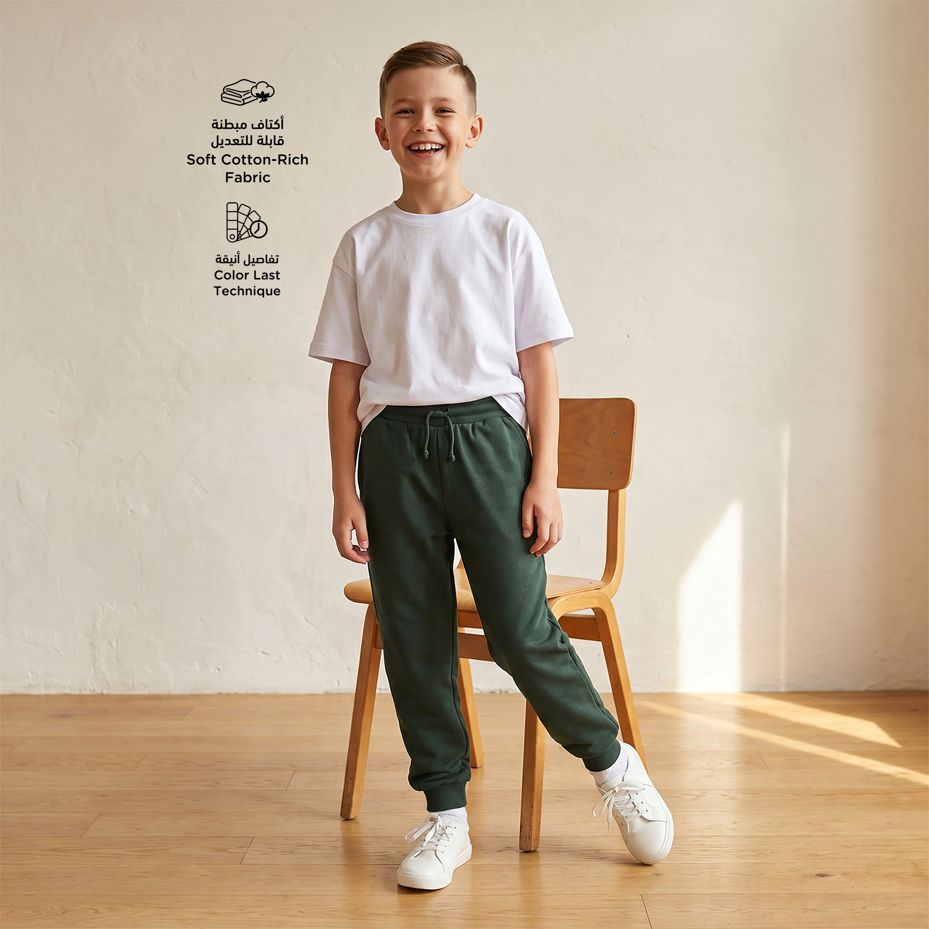بنطلون رياضي بخصر مطاطي ورباط وجيوب من جونيورز-boys-clothing-bottoms-joggersandtrackpants-image-2