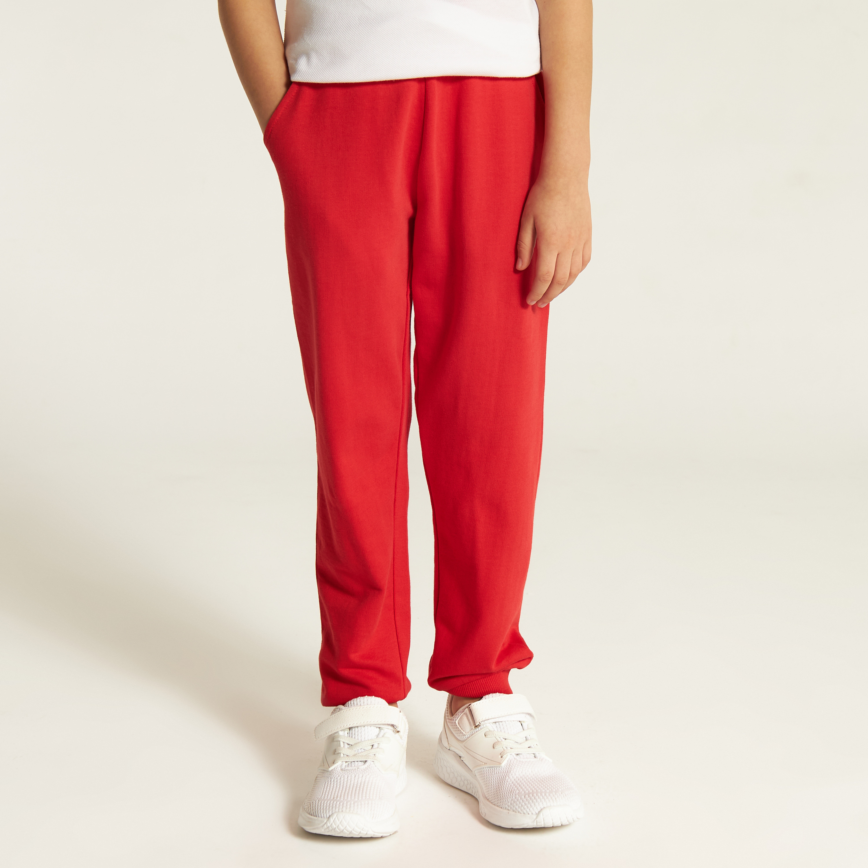 Juniors Solid Joggers with Drawstring Closure and Pockets-boys-clothing-schoolwear-bottoms-joggers-image-1