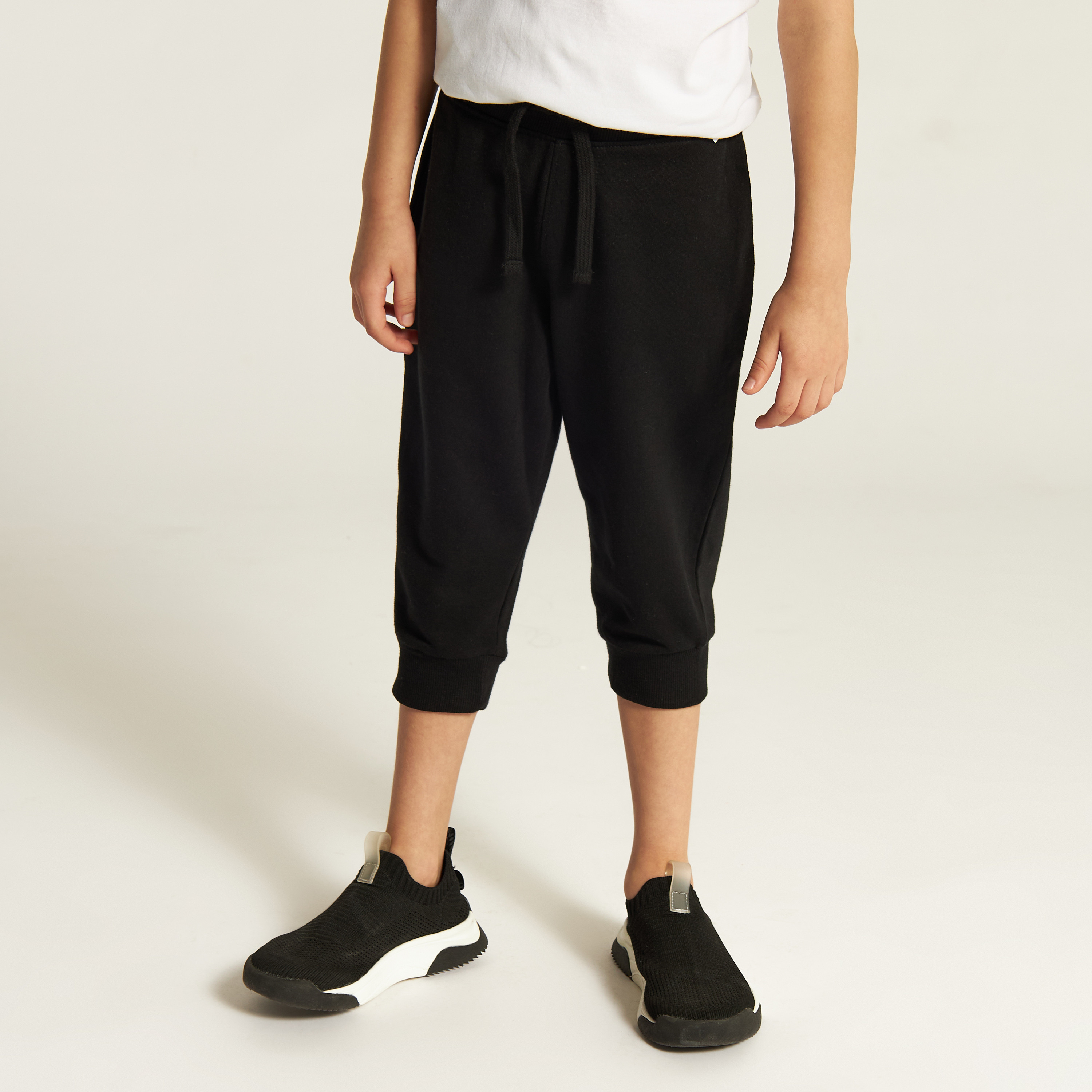 Juniors Solid Joggers with Drawstring Closure and Pockets-boys-clothing-schoolwear-bottoms-joggers-image-1