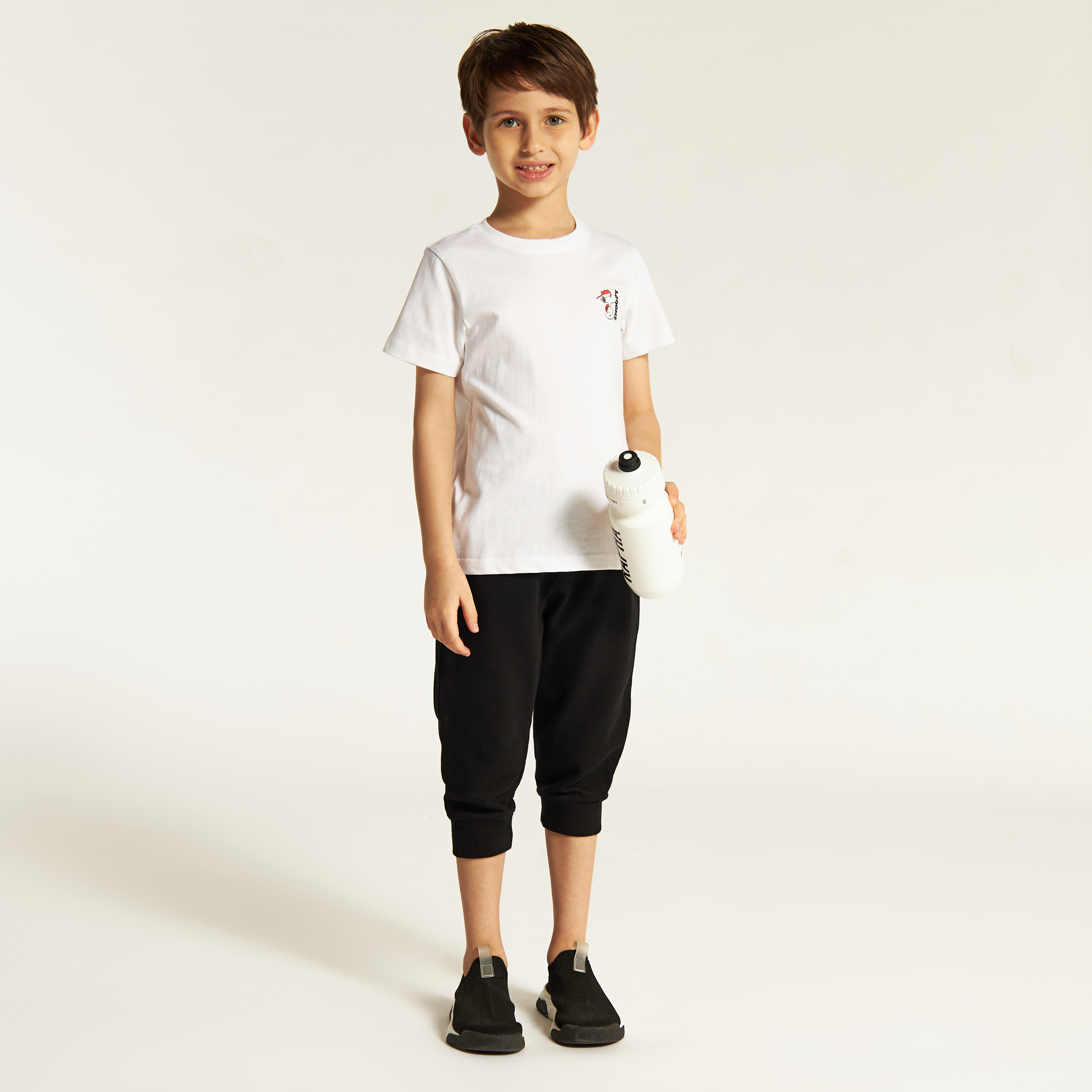 Juniors Solid Joggers with Drawstring Closure and Pockets-boys-clothing-schoolwear-bottoms-joggers-image-2