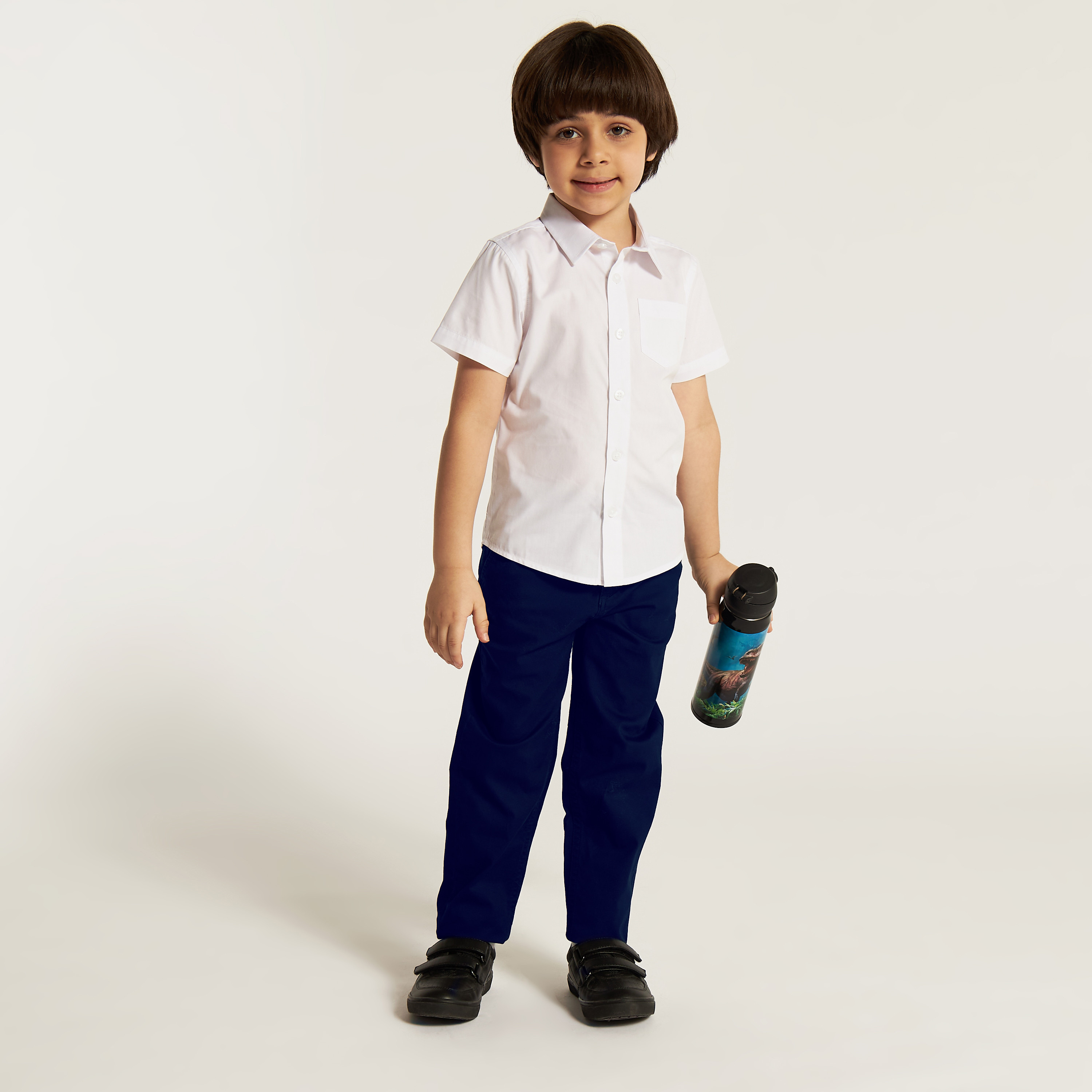 بنطلون رسمي سادة بجيوب وزر إغلاق من جونيورز-boys-clothing-bottoms-trousers-image-3