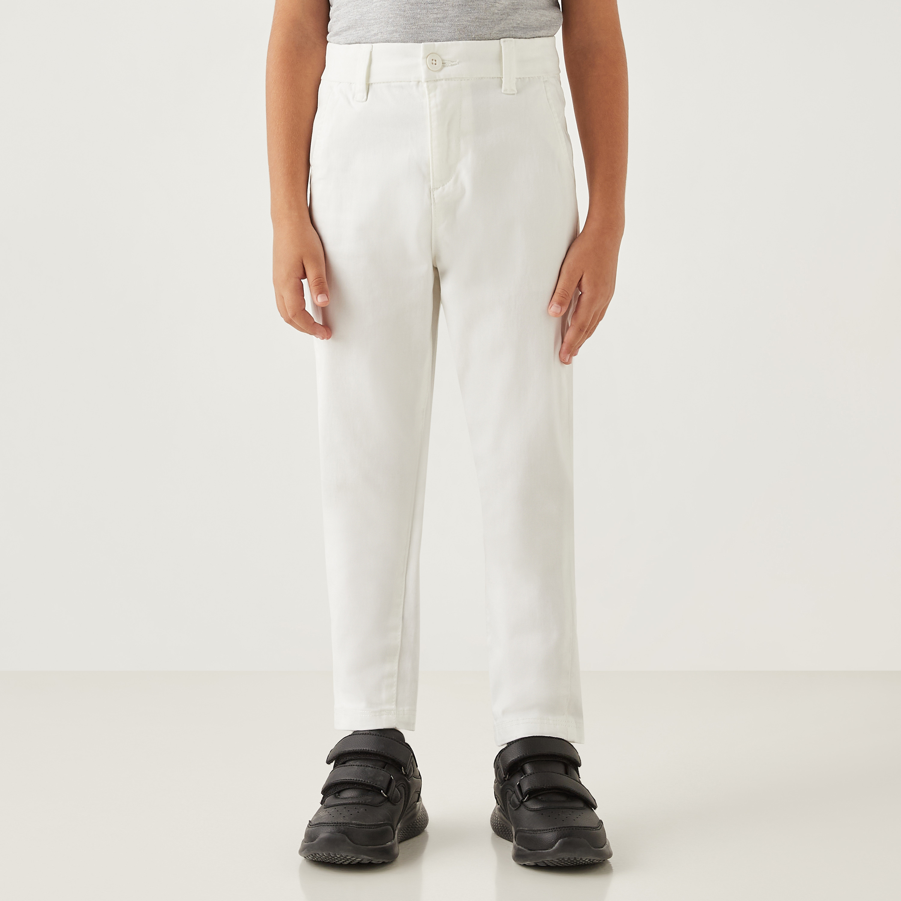 Juniors Solid Trouser with Button Closure and Pockets-boys-clothing-bottoms-trousers-image-1