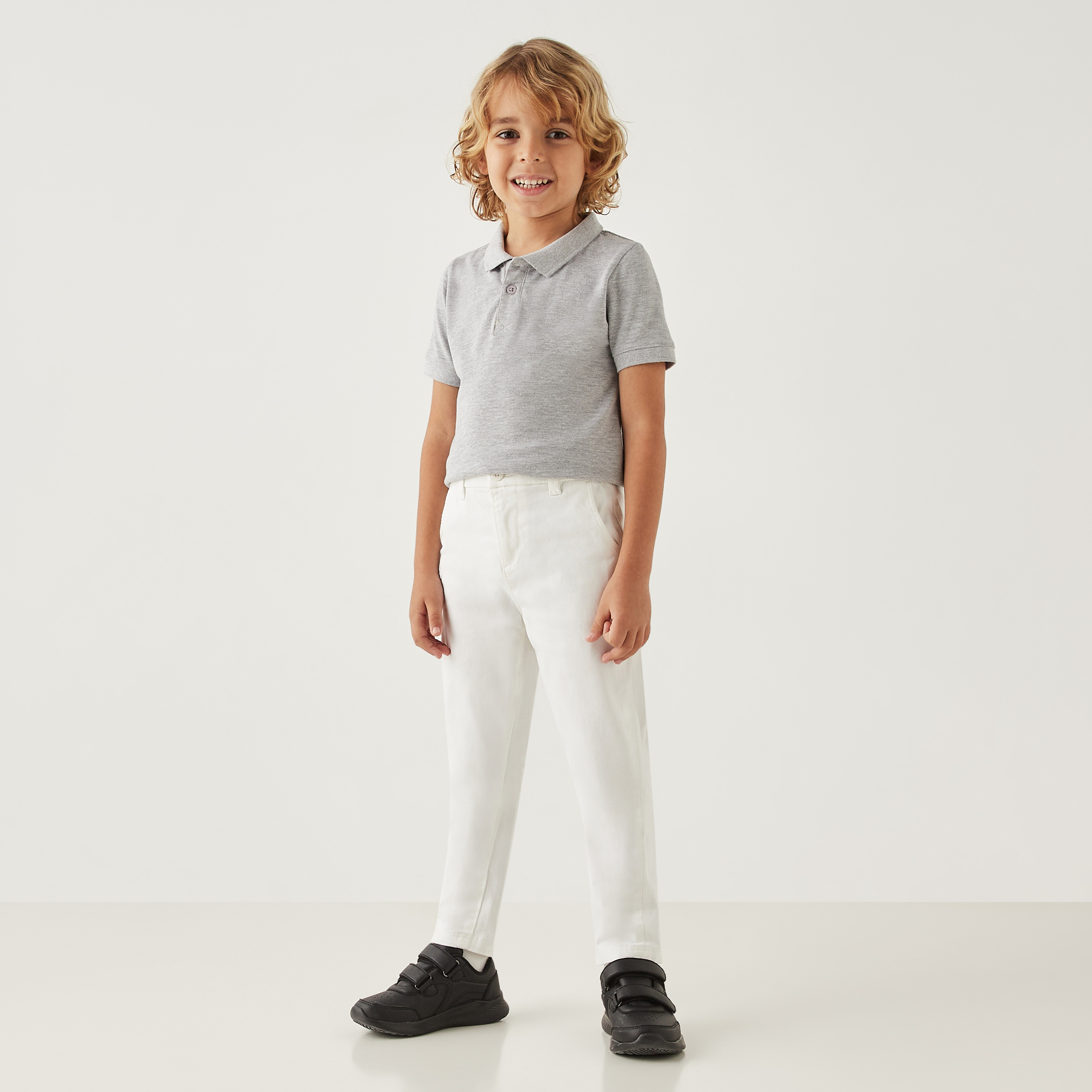 Juniors Solid Trouser with Button Closure and Pockets-boys-clothing-bottoms-trousers-image-2