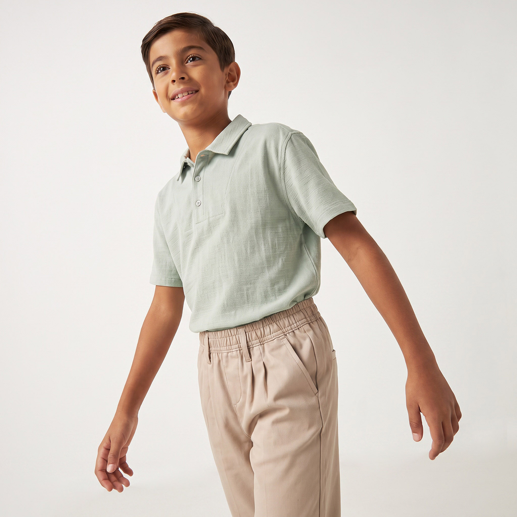 Juniors Solid Trousers with Elasticated Waist and Pockets-boys-clothing-bottoms-trousers-image-5