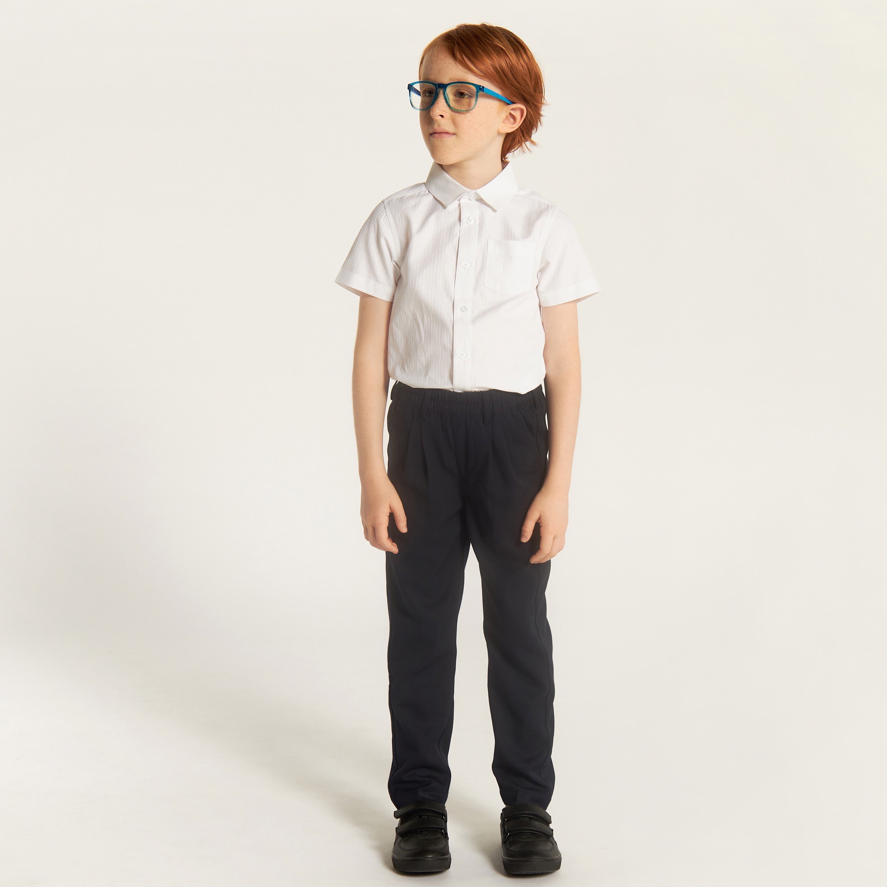 Juniors Solid Trousers with Elasticated Waist and Pockets-boys-clothing-bottoms-trousers-image-3
