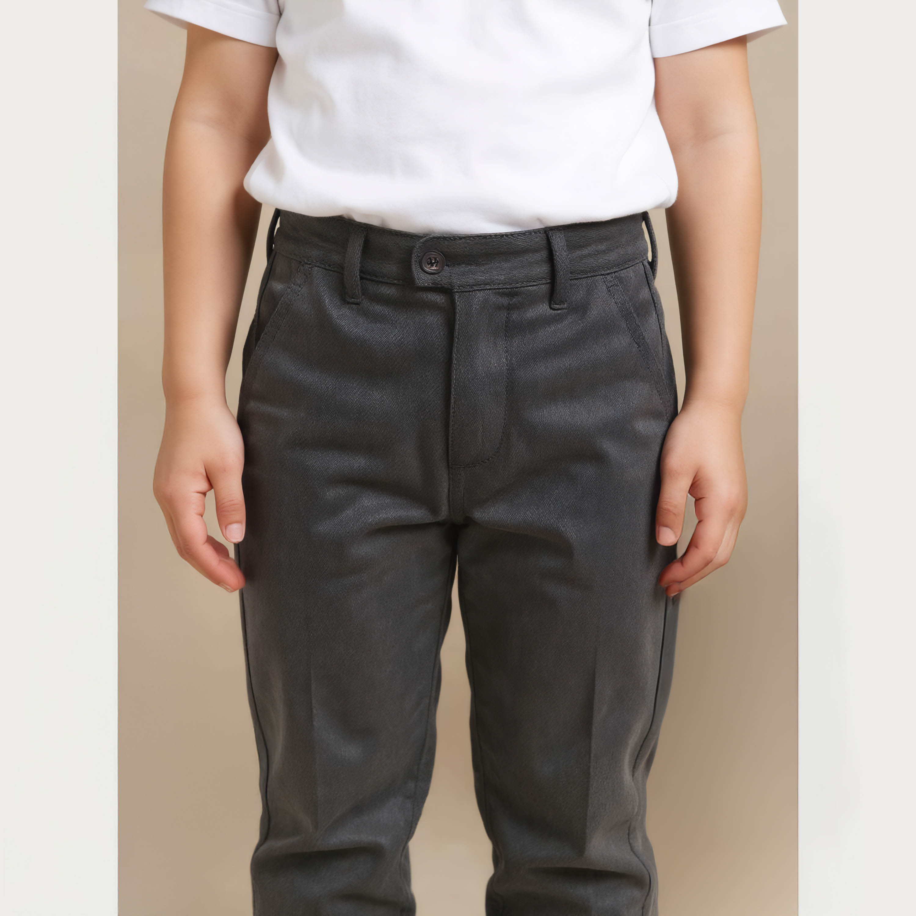 Juniors Solid Trouser with Button Closure and Pockets-boys-clothing-bottoms-trousers-image-4