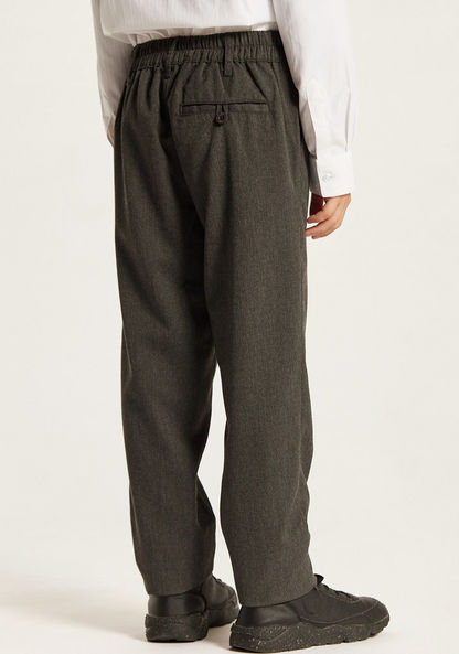 Juniors Solid Trouser with Button Closure and Pockets