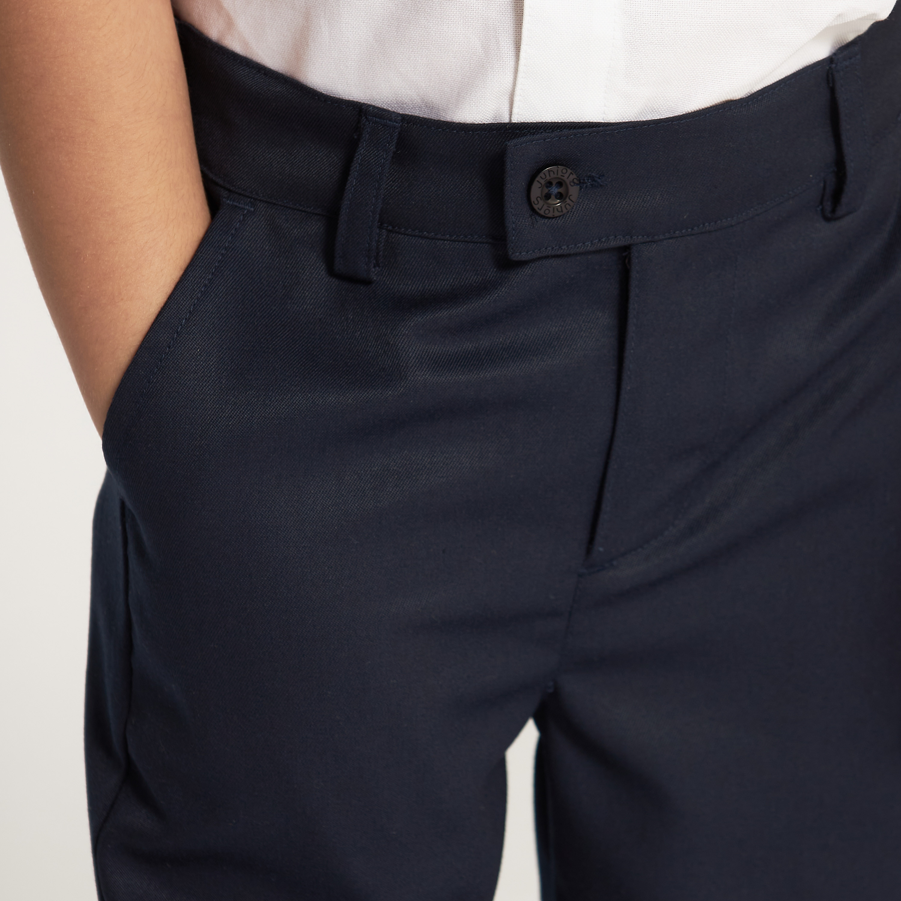 Pack of 2 Juniors Solid Full Length Pants with Button Closure and Pockets-boys-clothing-schoolwear-bottoms-pants-image-4
