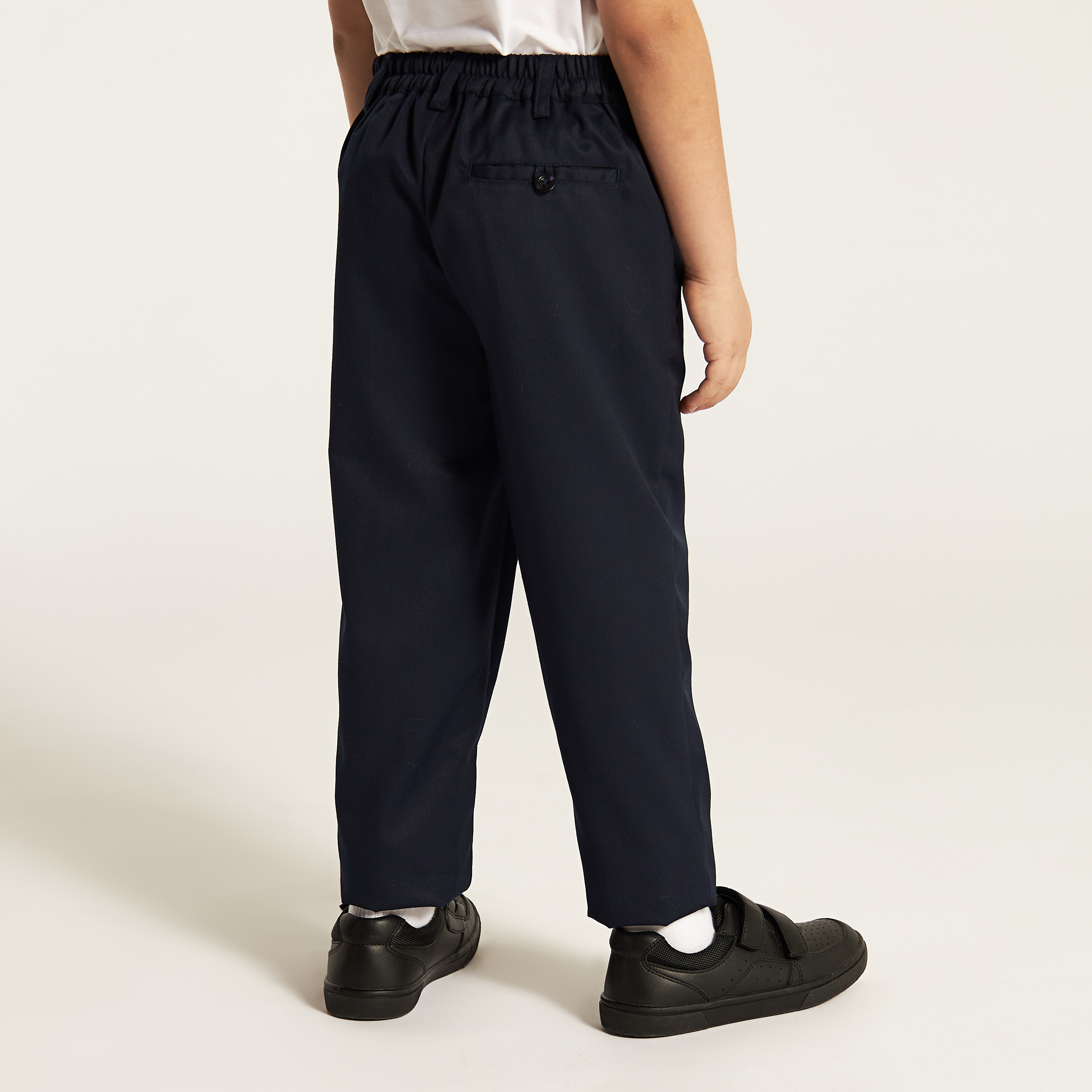 Pack of 2 Juniors Solid Full Length Pants with Button Closure and Pockets-boys-clothing-schoolwear-bottoms-pants-image-5