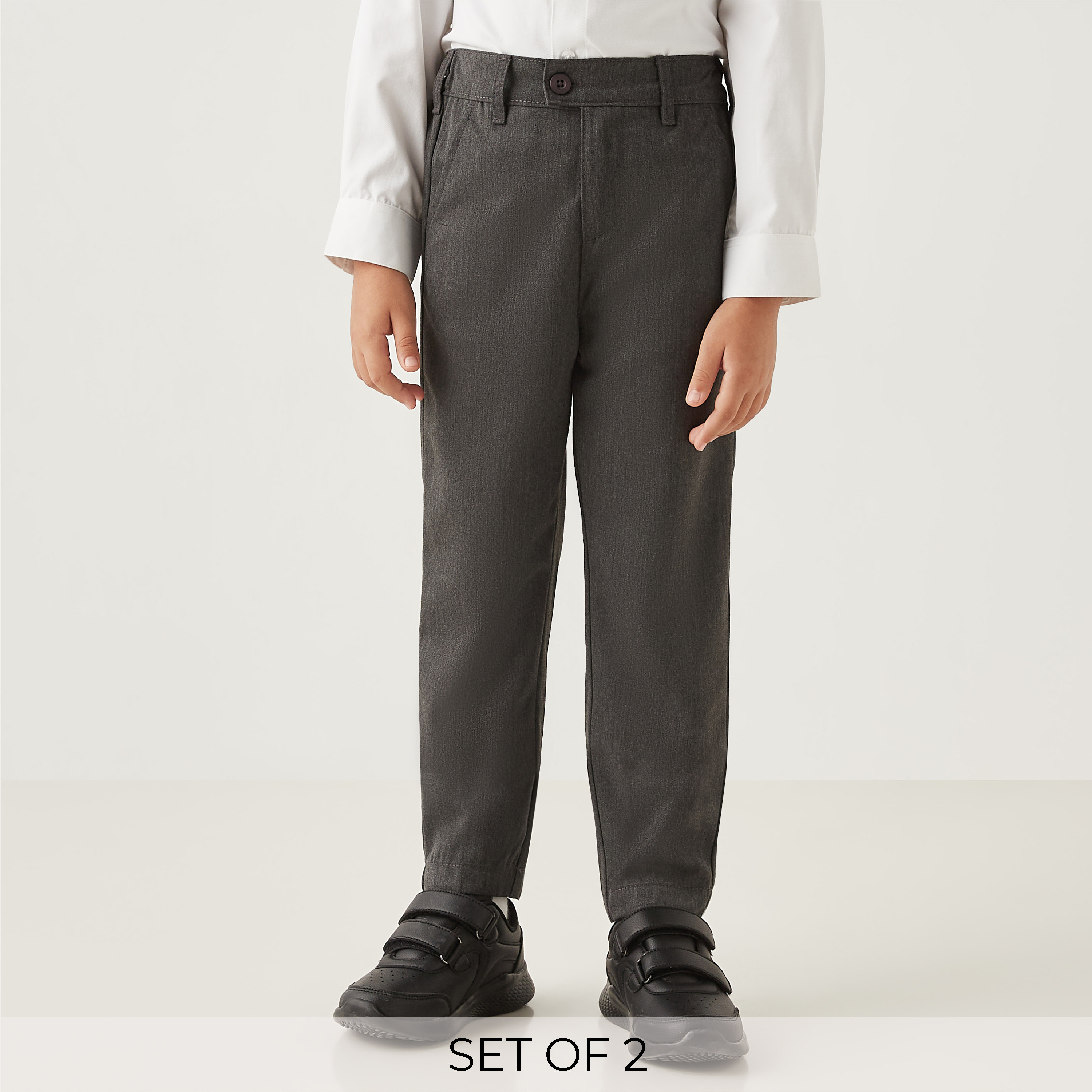 طقم بنطلون سادة من قطعتين بزر إغلاق وجيوب من جونيورز-boys-clothing-schoolwear-bottoms-pants-image-6