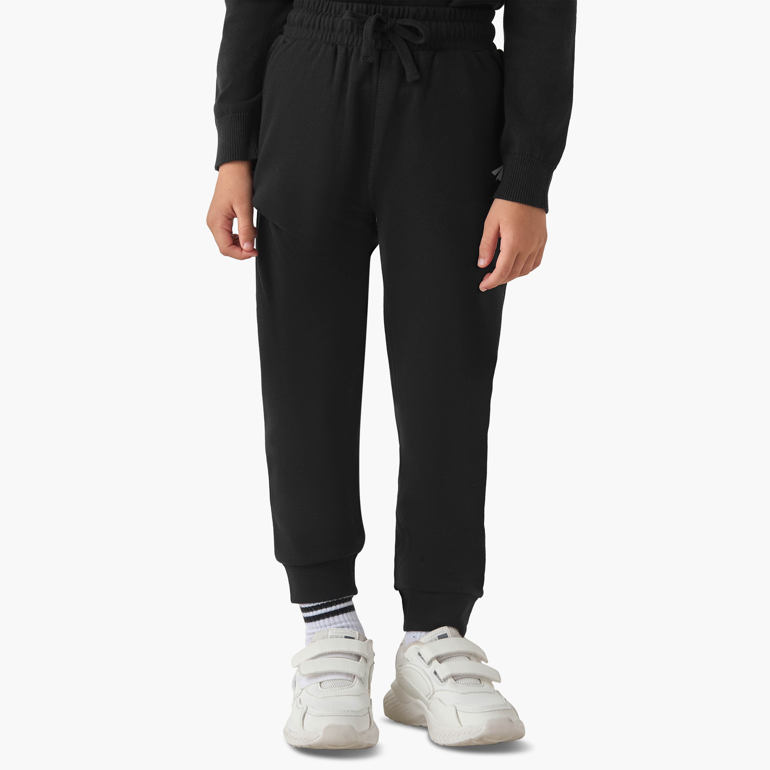 Juniors Solid Joggers with Drawstring Closure-boys-clothing-schoolwear-bottoms-joggers-image-1