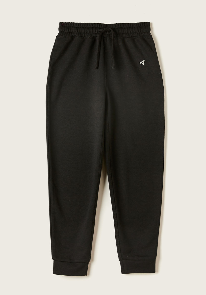 Juniors Solid Joggers with Drawstring Closure-Bottoms-image-0