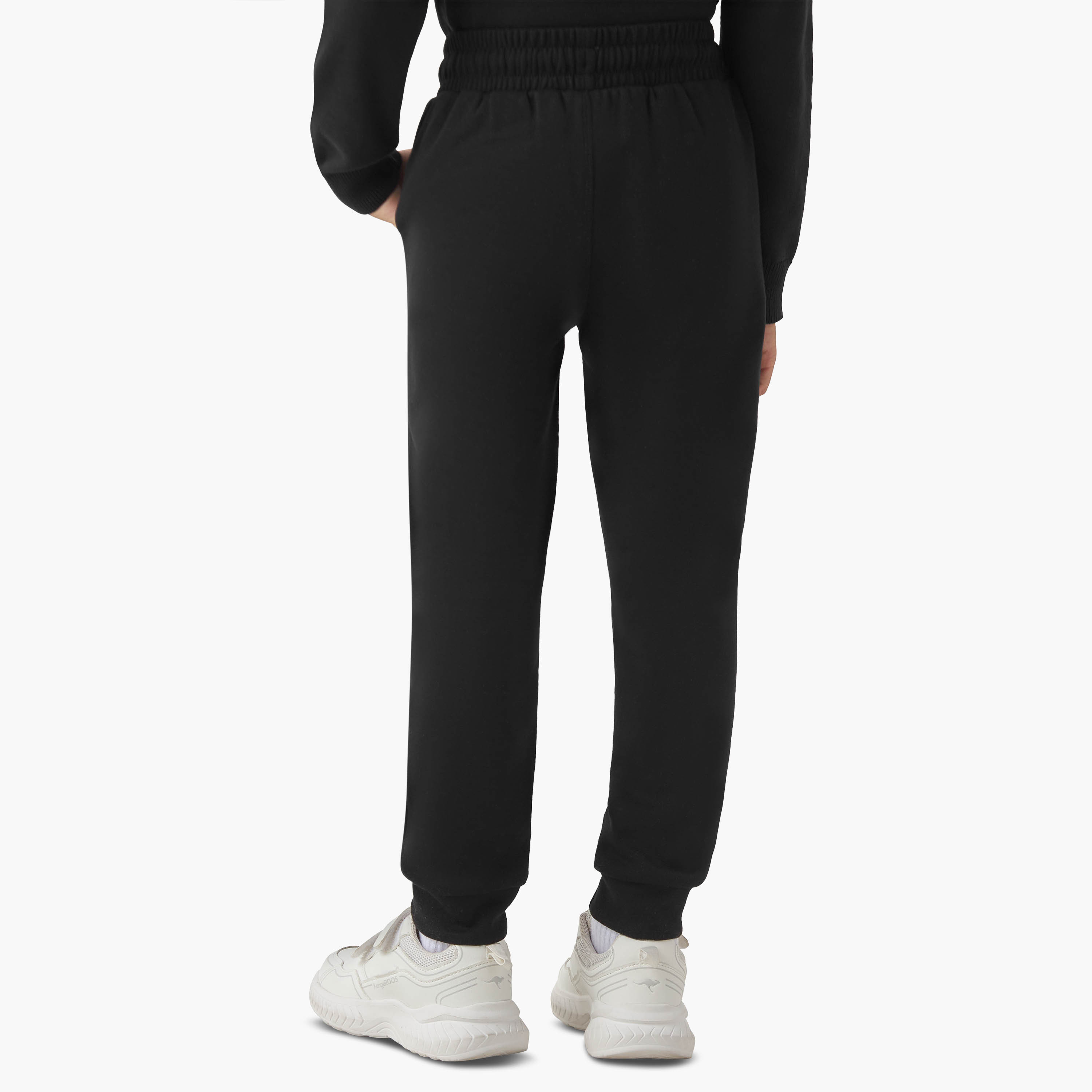 Juniors Solid Joggers with Drawstring Closure-boys-clothing-schoolwear-bottoms-joggers-image-3