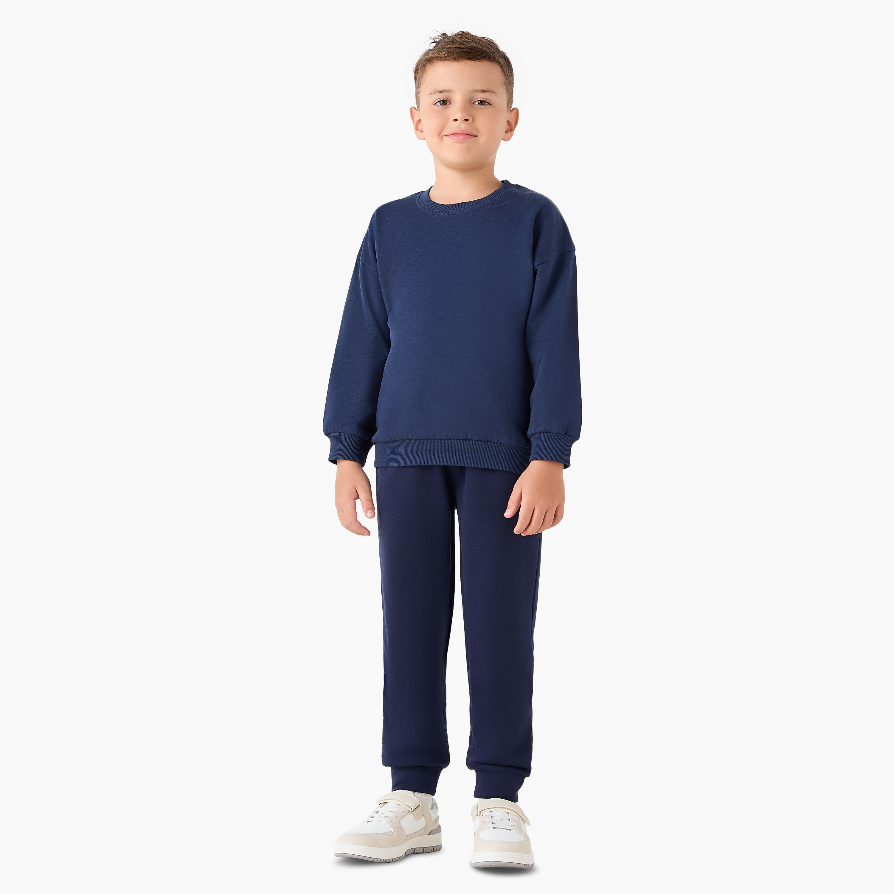 بنطلون رياضي سادة برباط إغلاق من جونيوز-boys-clothing-schoolwear-bottoms-joggers-image-3