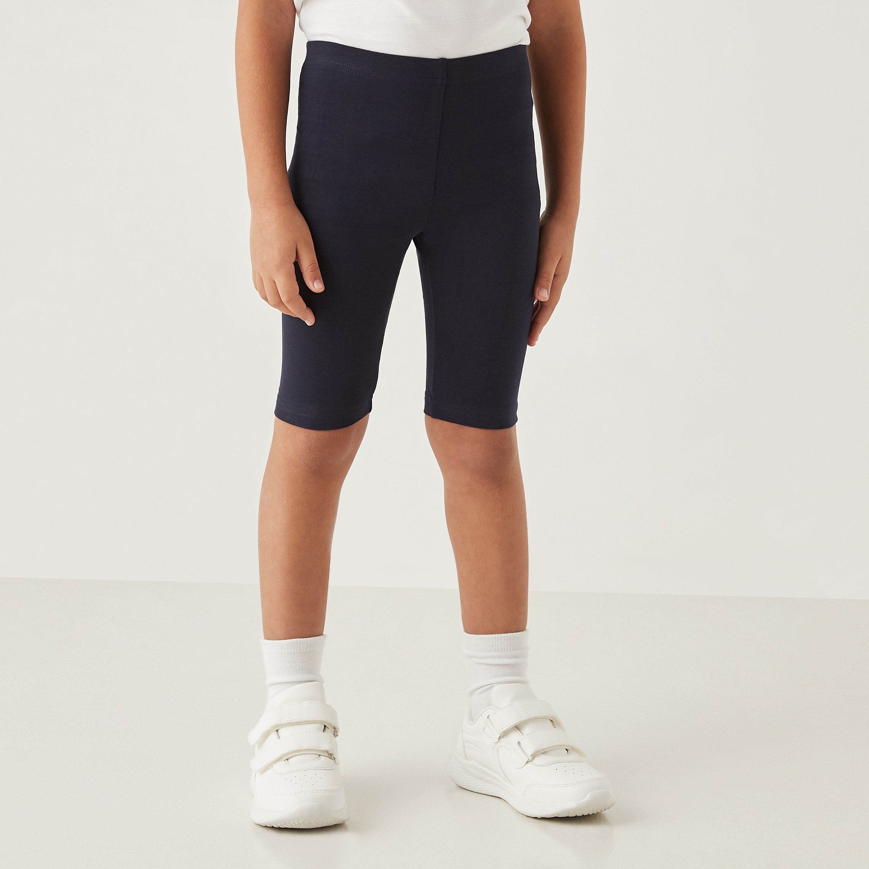 Buy Juniors Solid Cycling Shorts with Elasticised Waistband Online Babyshop KSA