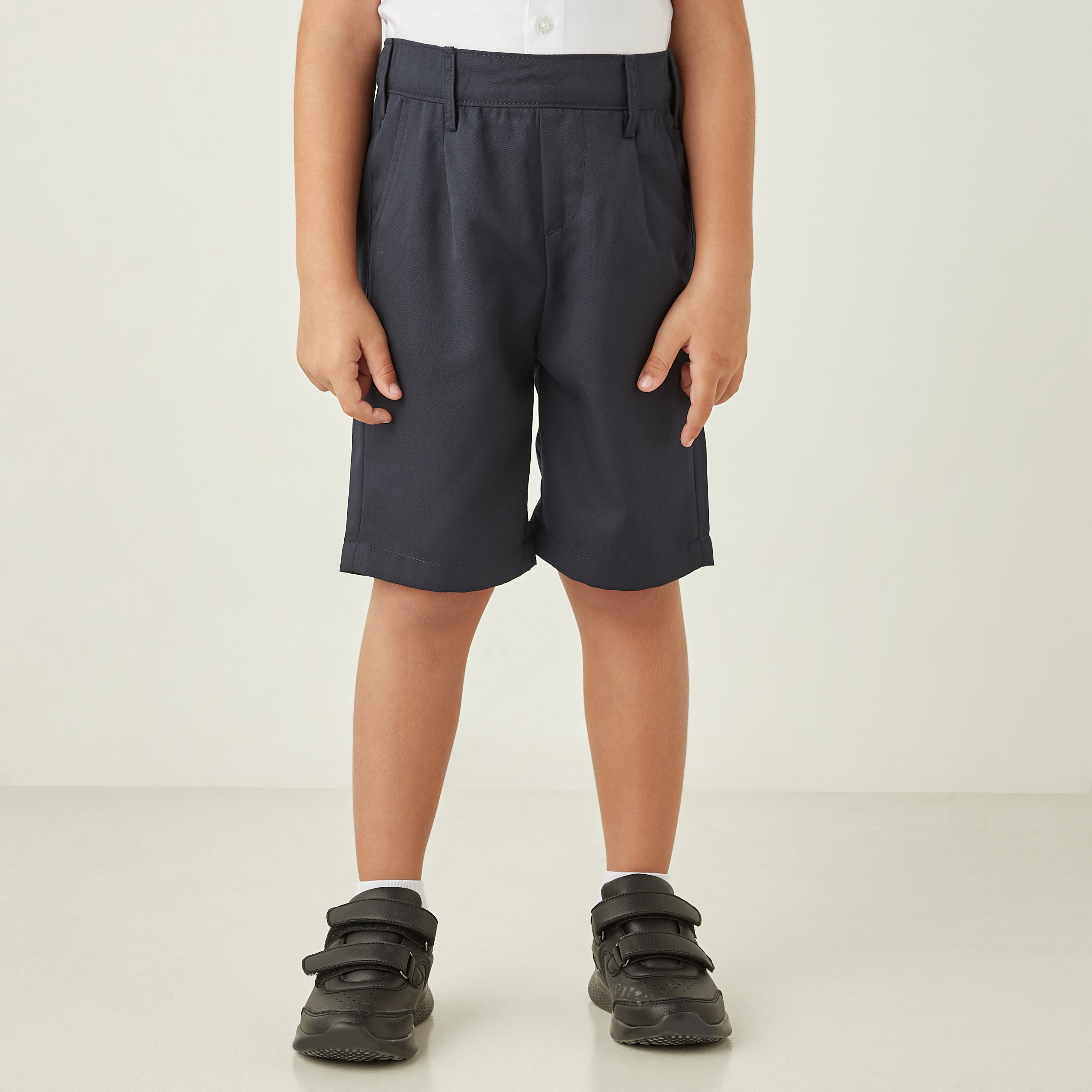 شورت سادة بحلقات حزام وجيوب من جونيورز-boys-clothing-schoolwear-bottoms-shorts-image-4