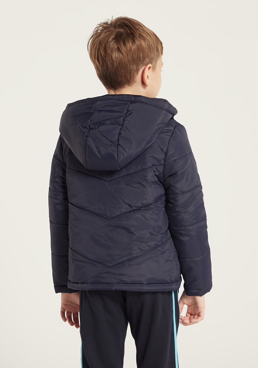 Juniors Hooded Jacket with Long Sleeves and Pockets-Coats and Jackets-image-3