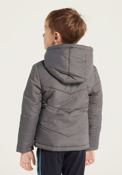 Juniors Hooded Jacket with Long Sleeves and Pockets-Coats and Jackets-image-3