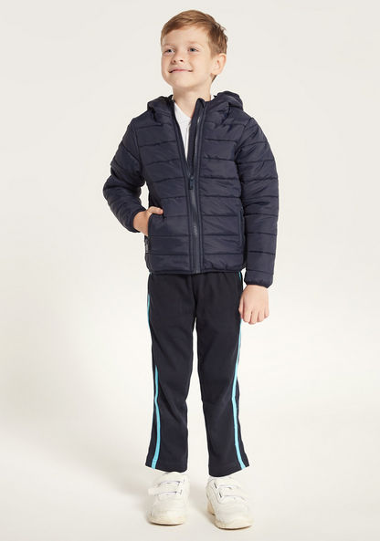 Juniors Quilted Hooded Jacket with Long Sleeves and Pockets-Coats and Jackets-image-0