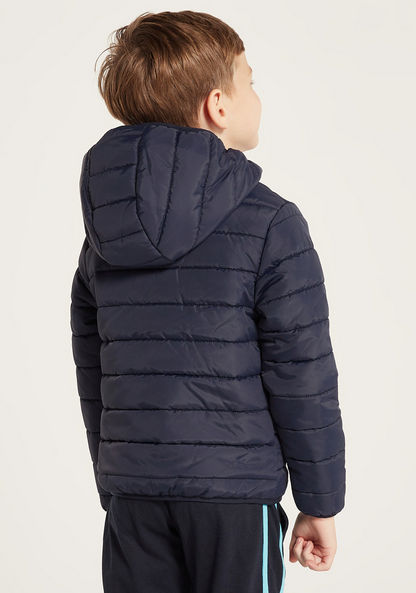 Juniors Quilted Hooded Jacket with Long Sleeves and Pockets-Coats and Jackets-image-3