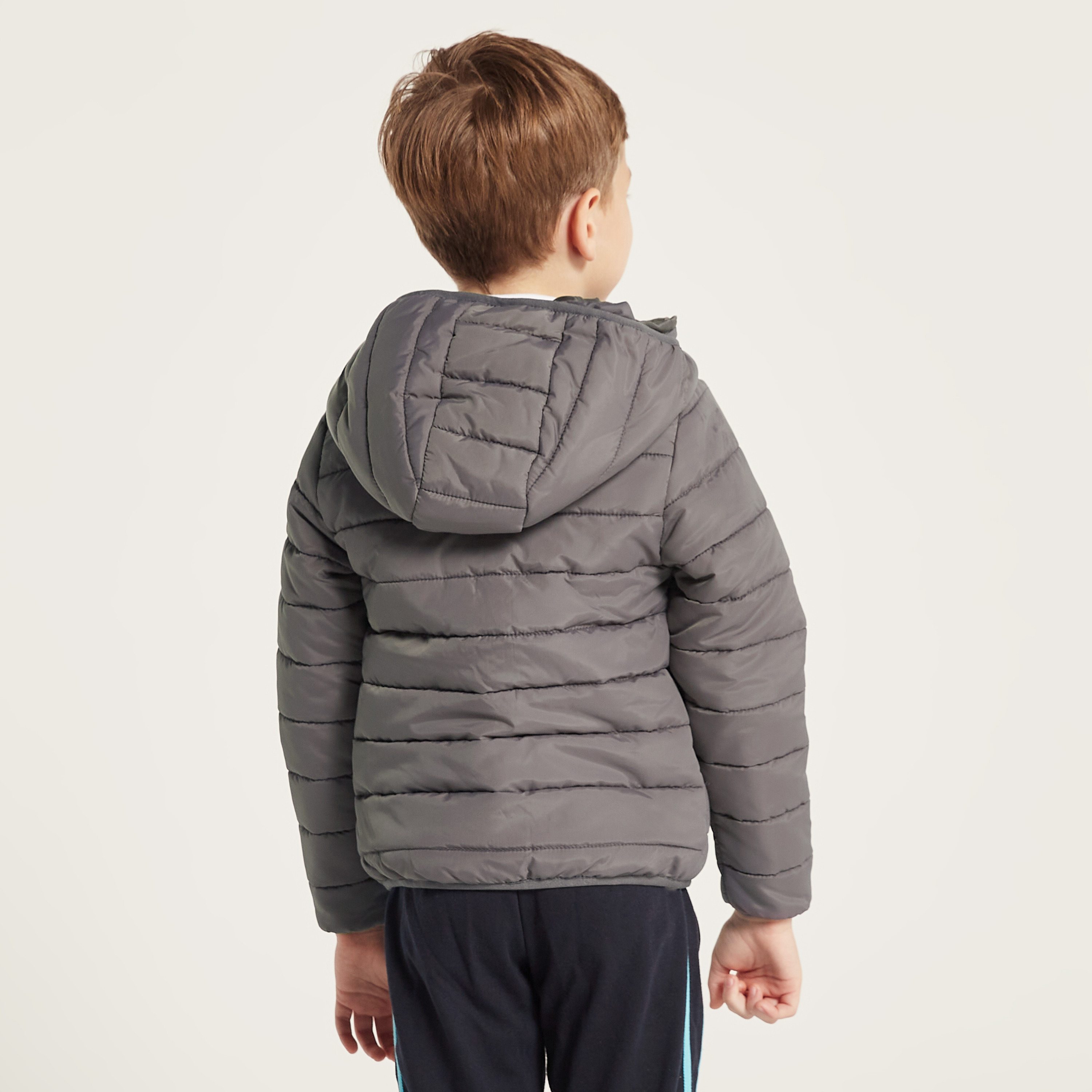 Buy Juniors Quilted Hooded Jacket with Long Sleeves and Pockets Online Mothercare Bahrain