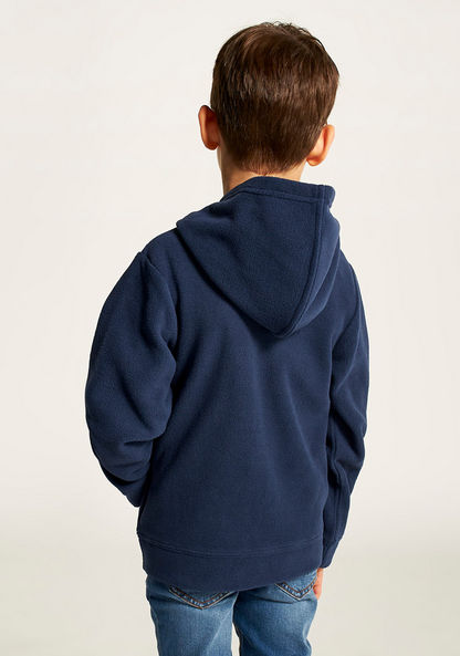 Juniors Solid Zippered Jacket with Long Sleeves and Hood