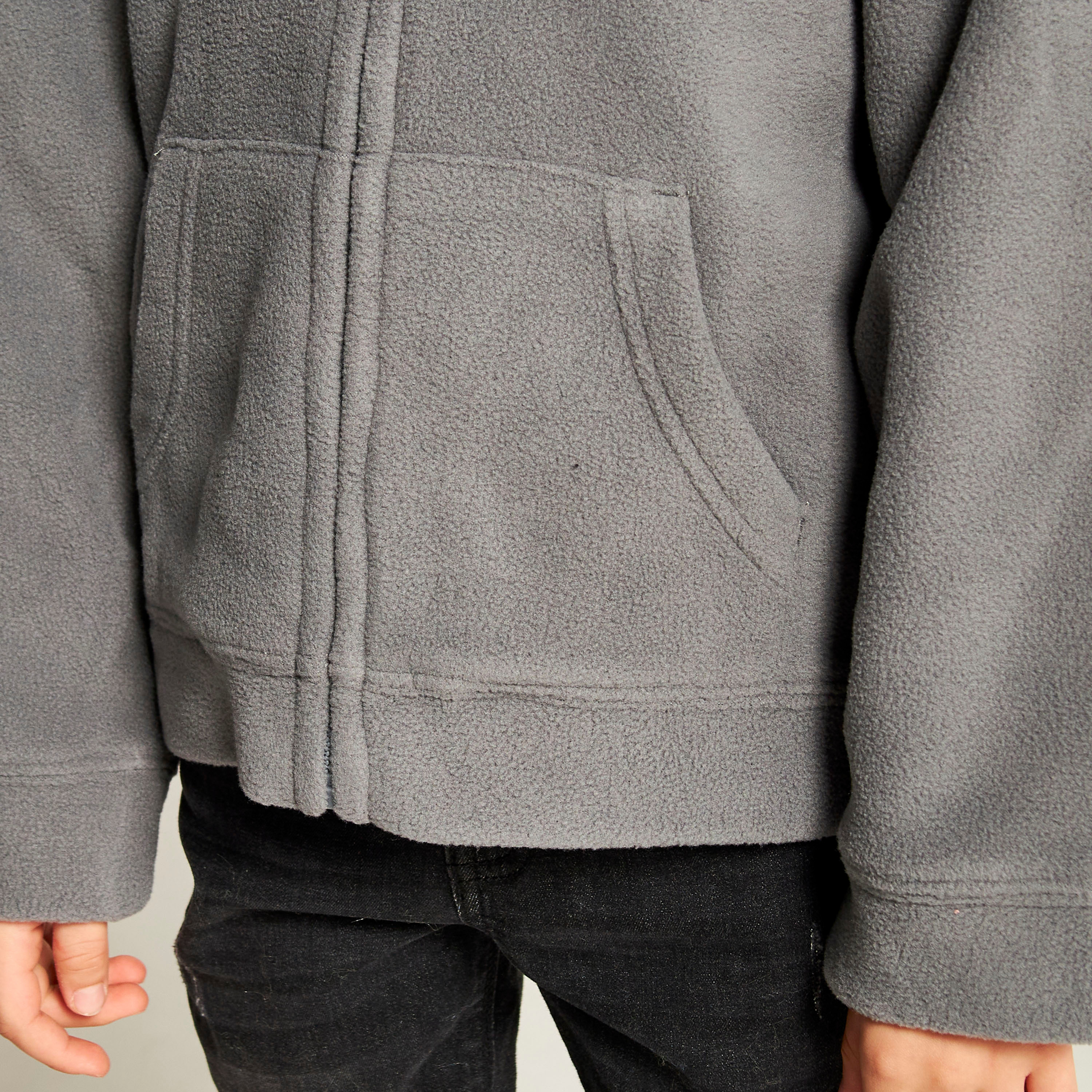 Juniors Solid Zippered Jacket with Long Sleeves and Hood-boys-clothing-jacketsandcoats-image-3