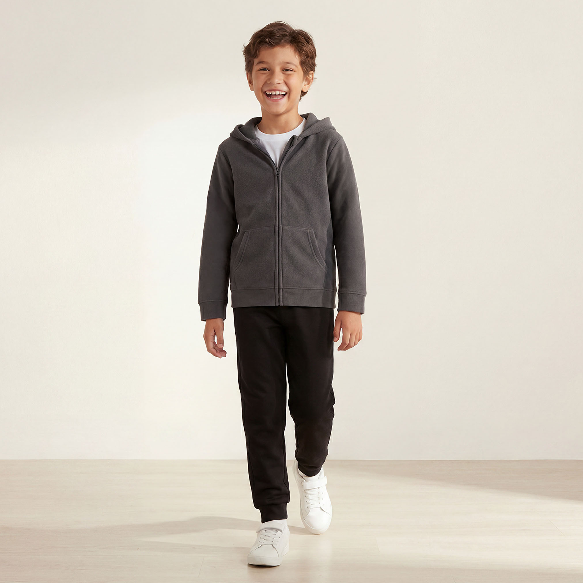Juniors Solid Zippered Jacket with Long Sleeves and Hood-boys-clothing-jacketsandcoats-image-5
