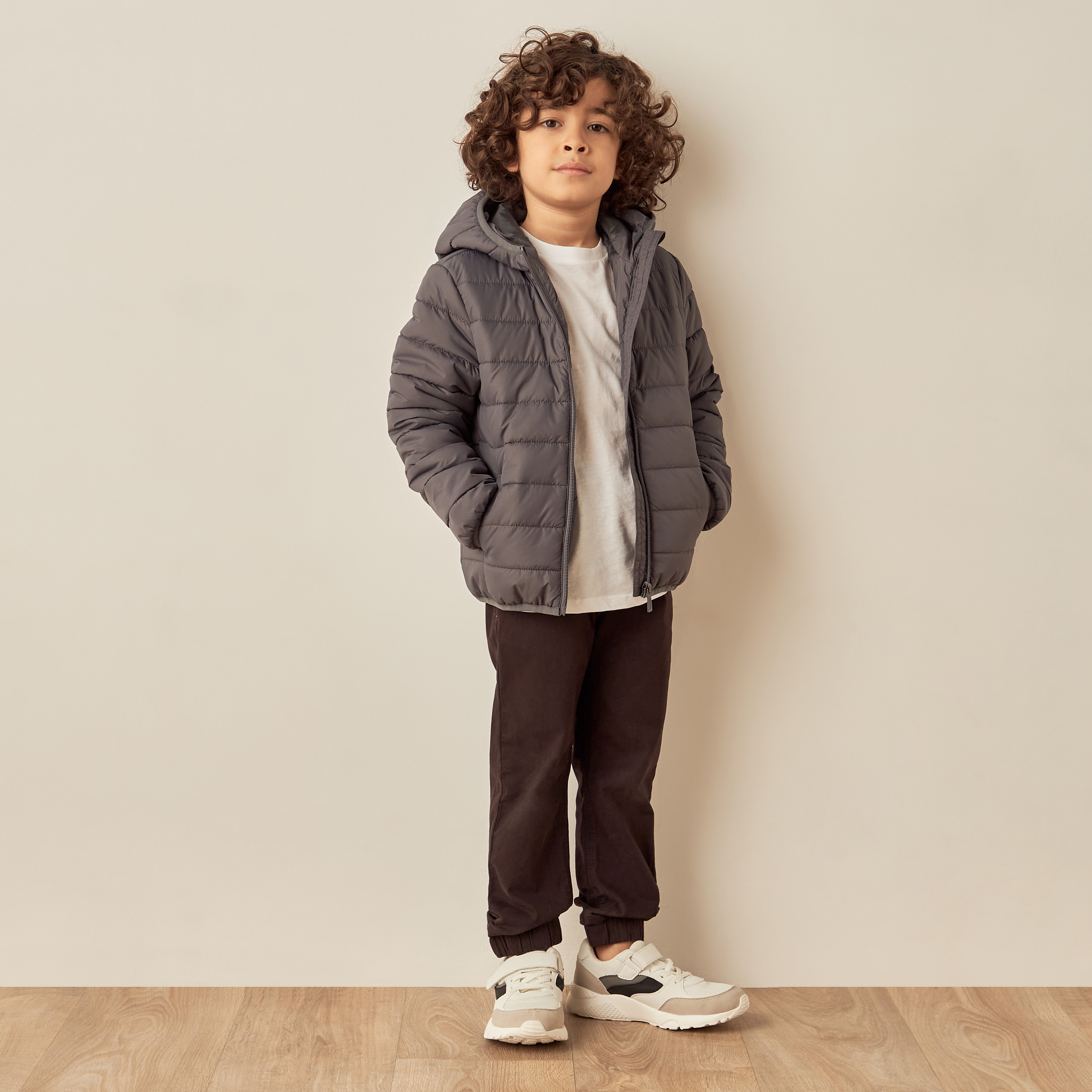 Juniors Quilted Hooded Jacket with Long Sleeves and Zip Closure-boys-clothing-schoolwear-jacketsandcoats-image-2