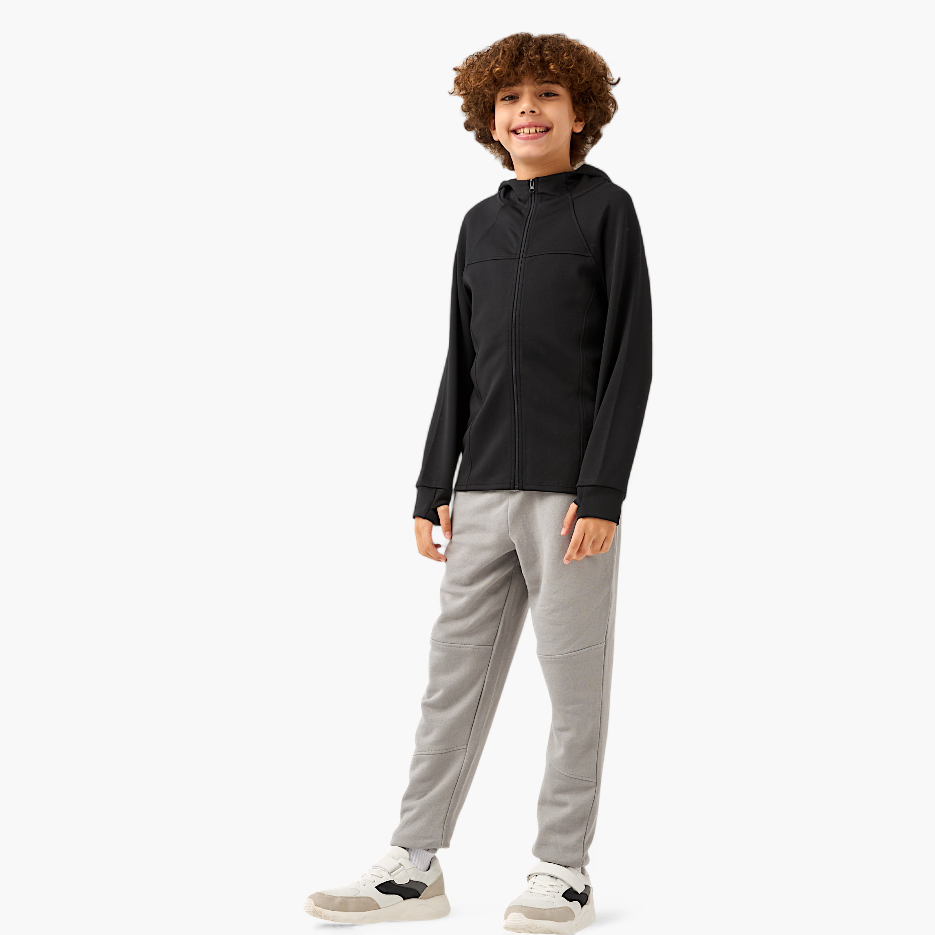 Juniors Solid Zip Through Jacket with Hood-boys-clothing-jacketsandcoats-image-2